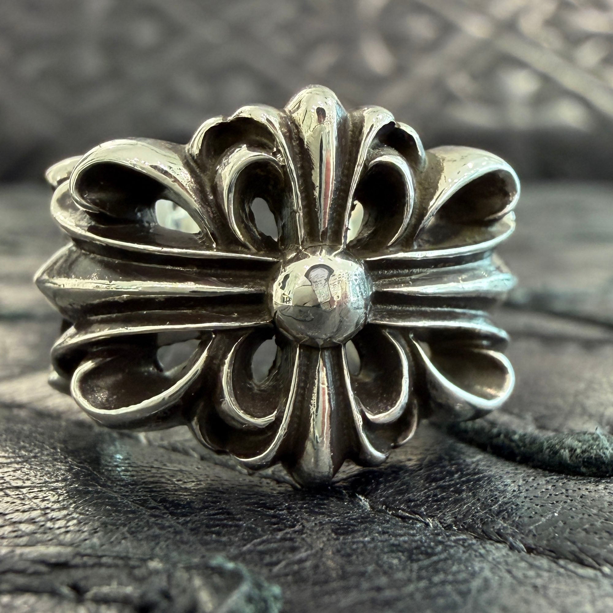 CHROME HEARTS DBL FLRL CRS Ring Size 7号 クロムハーツ ダブルフローラルクロス リング シルバー925 サイズ7号