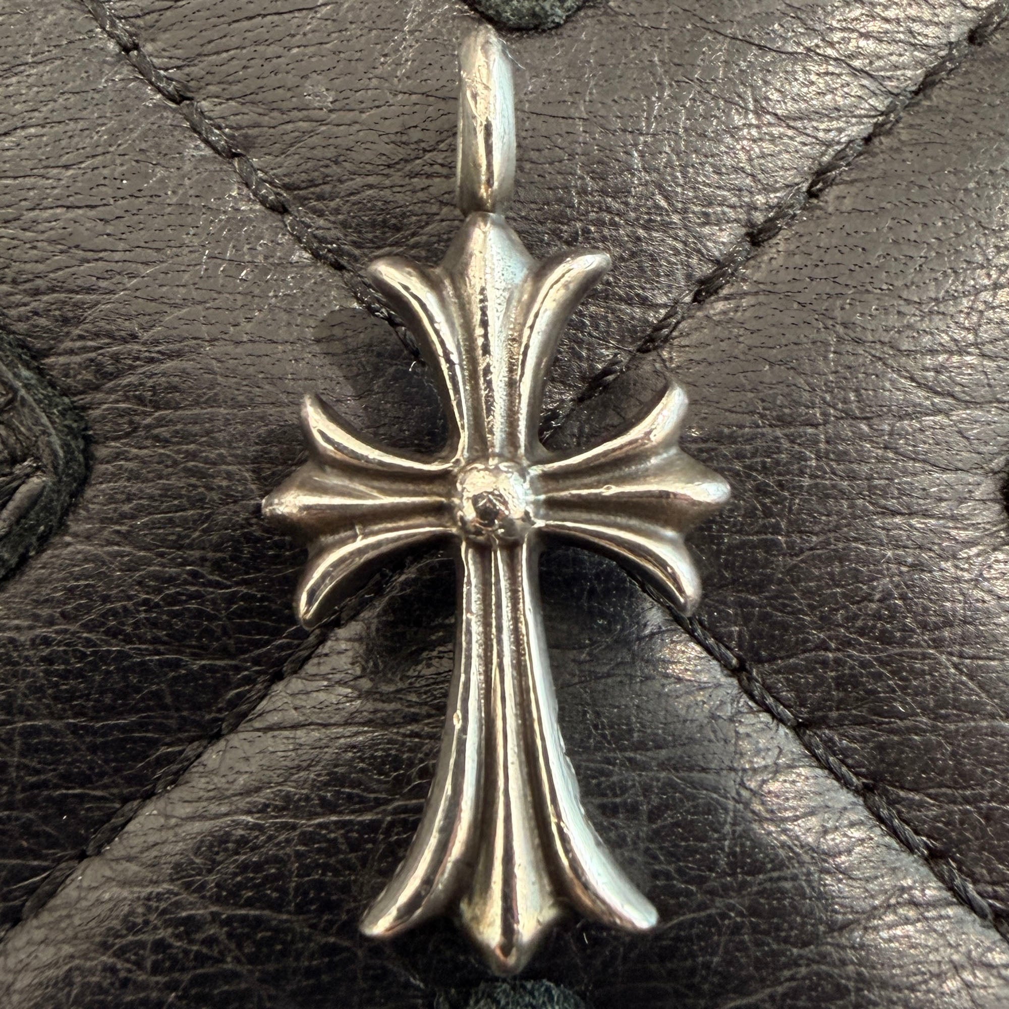 CHROME HEARTS Tiny Fat Cross Pave Pink Sapphire Pendant Top クロムハーツ タイニーファットクロス ピンクサファイア ペンダントトップ