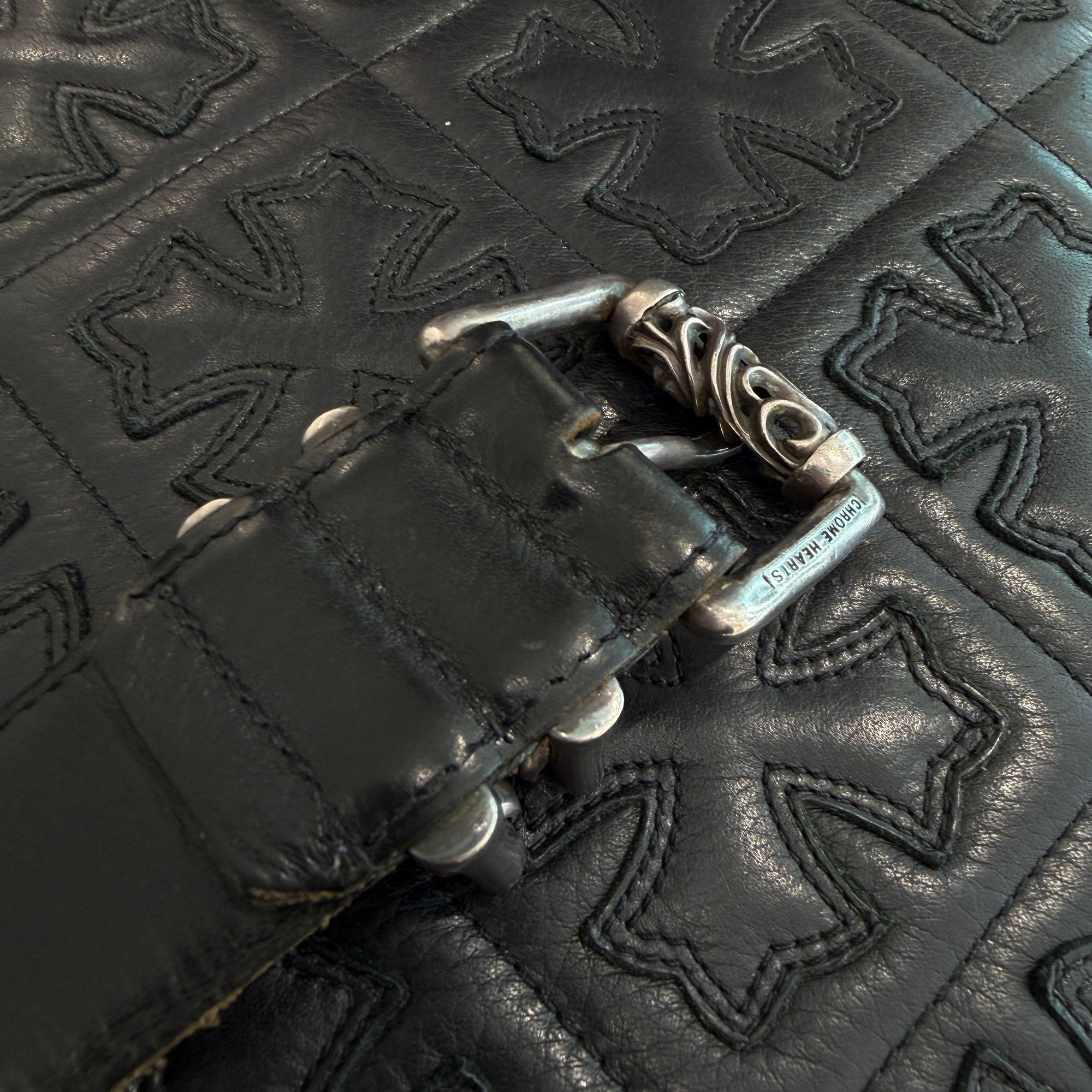 CHROME HEARTS 3PC Roller Leather Belt Size 30 inch クロムハーツ 3PC ローラー レザーベルト サイズ30インチ