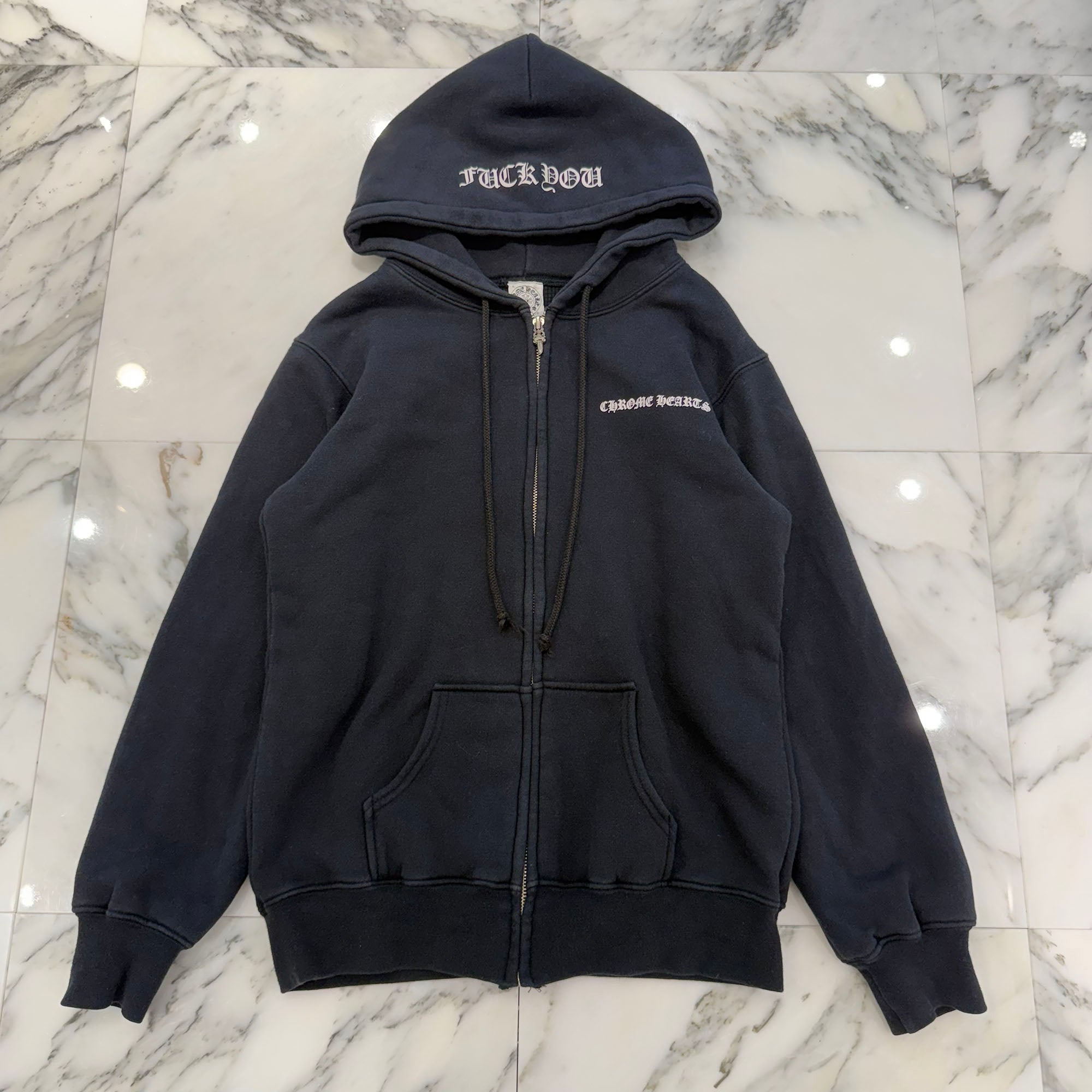 CHROME HEARTS OLD Back CH Plus Print Zip Up Hoodie Size S クロムハーツ オールド バック CHプラス プリント ジップアップフーディ サイズS
