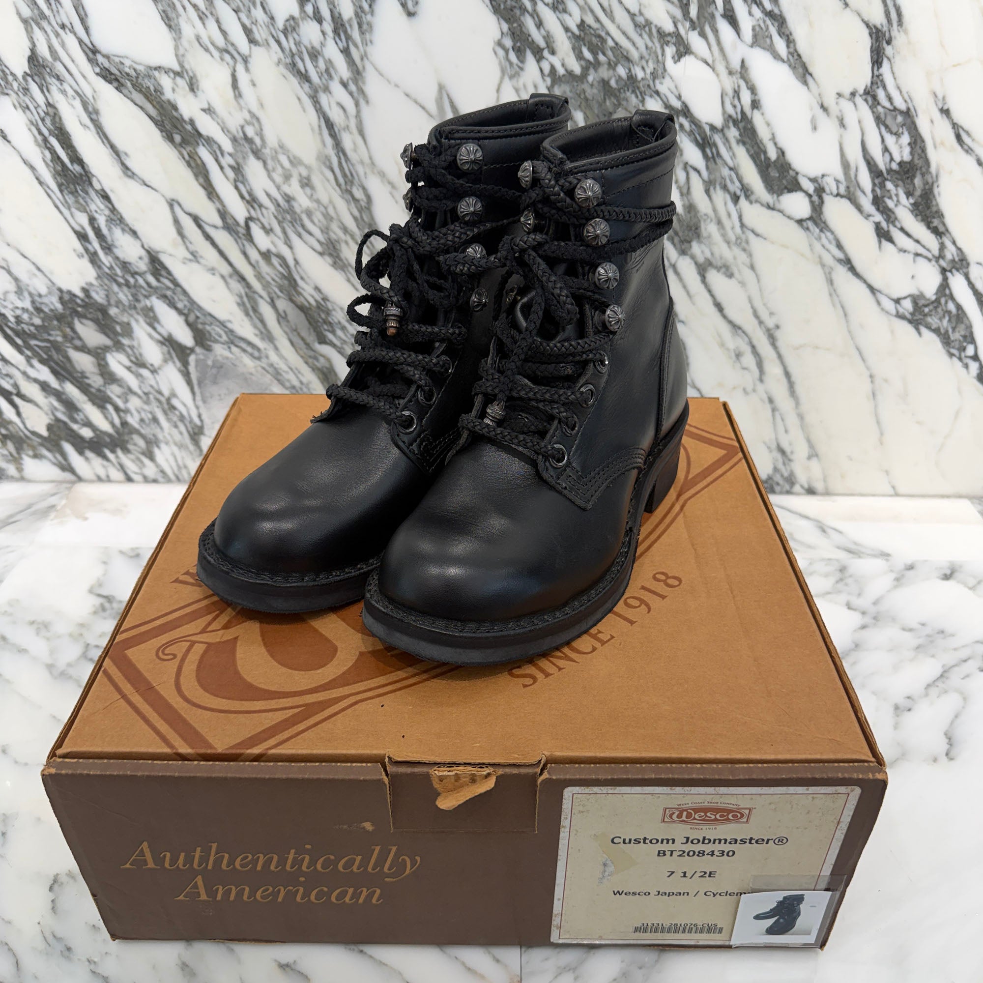 CHROME HEARTS × WESCO Custom JOBMASTER Leather Boots Size 7 1/2E (約25.5cm～26.0cm) クロムハーツ × ウエスコ カスタム ジョブマスター レザーブーツ サイズ7 1/2E (約25.5cm～26.0cm)