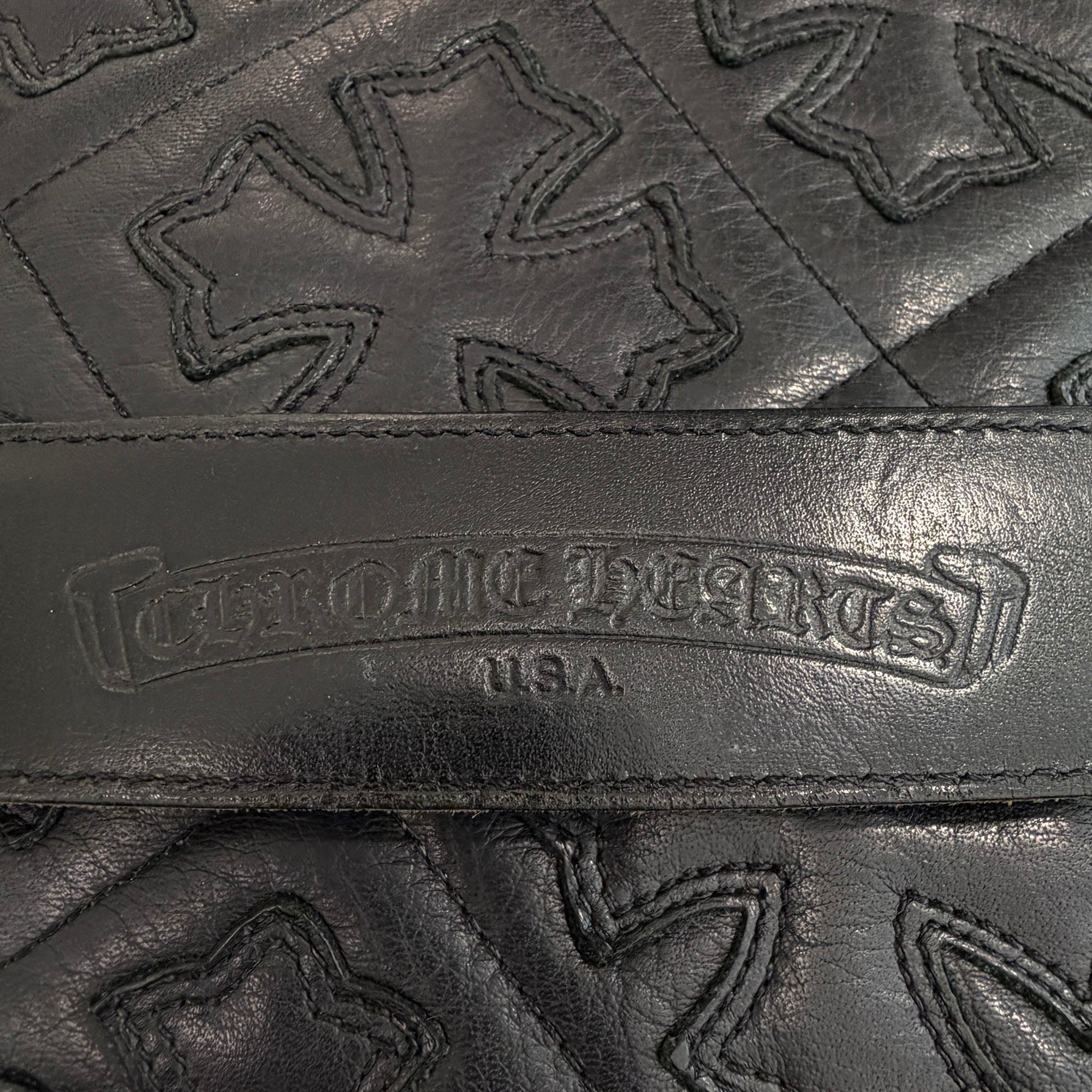 CHROME HEARTS 3PC Roller Leather Belt Size 30 inch クロムハーツ 3PC ローラー レザーベルト サイズ30インチ