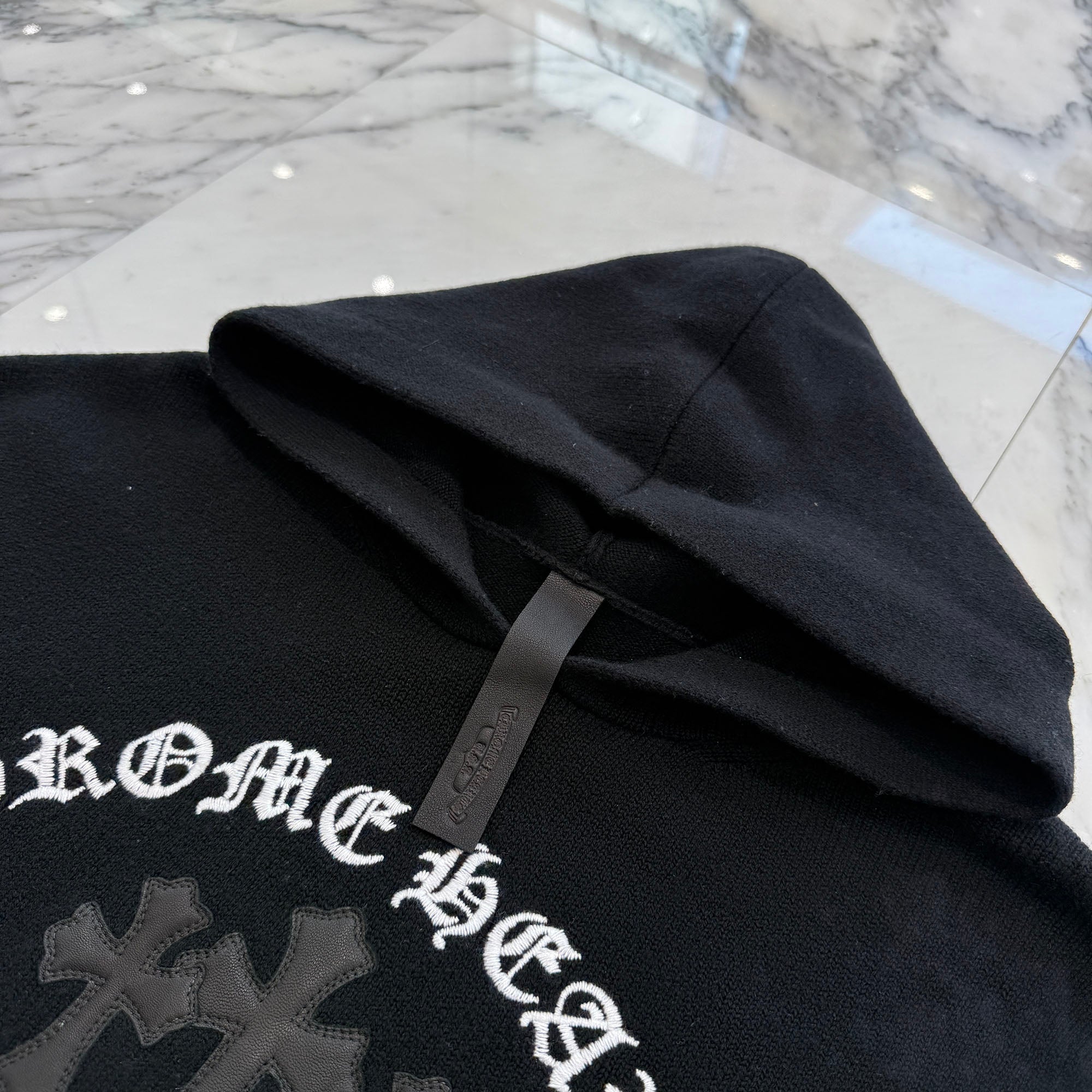 CHROME HEARTS Y NOT King Taco 3Cemetery Cross Cashmere Pullover Hoodie Size L クロムハーツ ワイノット キングタコ 3セメタリークロス カシミアプルオーバーフーディー サイズL