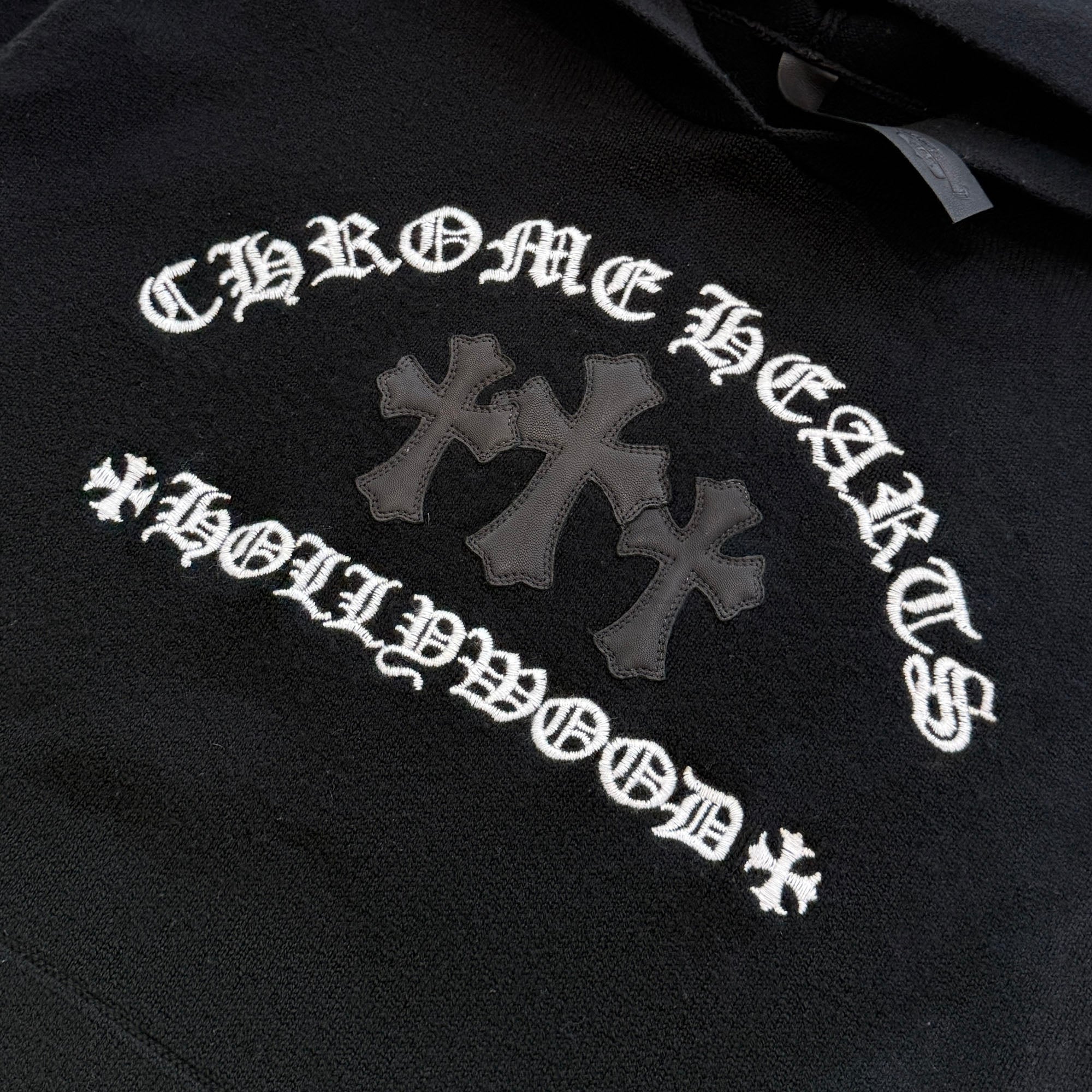 CHROME HEARTS Y NOT King Taco 3Cemetery Cross Cashmere Pullover Hoodie Size L クロムハーツ ワイノット キングタコ 3セメタリークロス カシミアプルオーバーフーディー サイズL