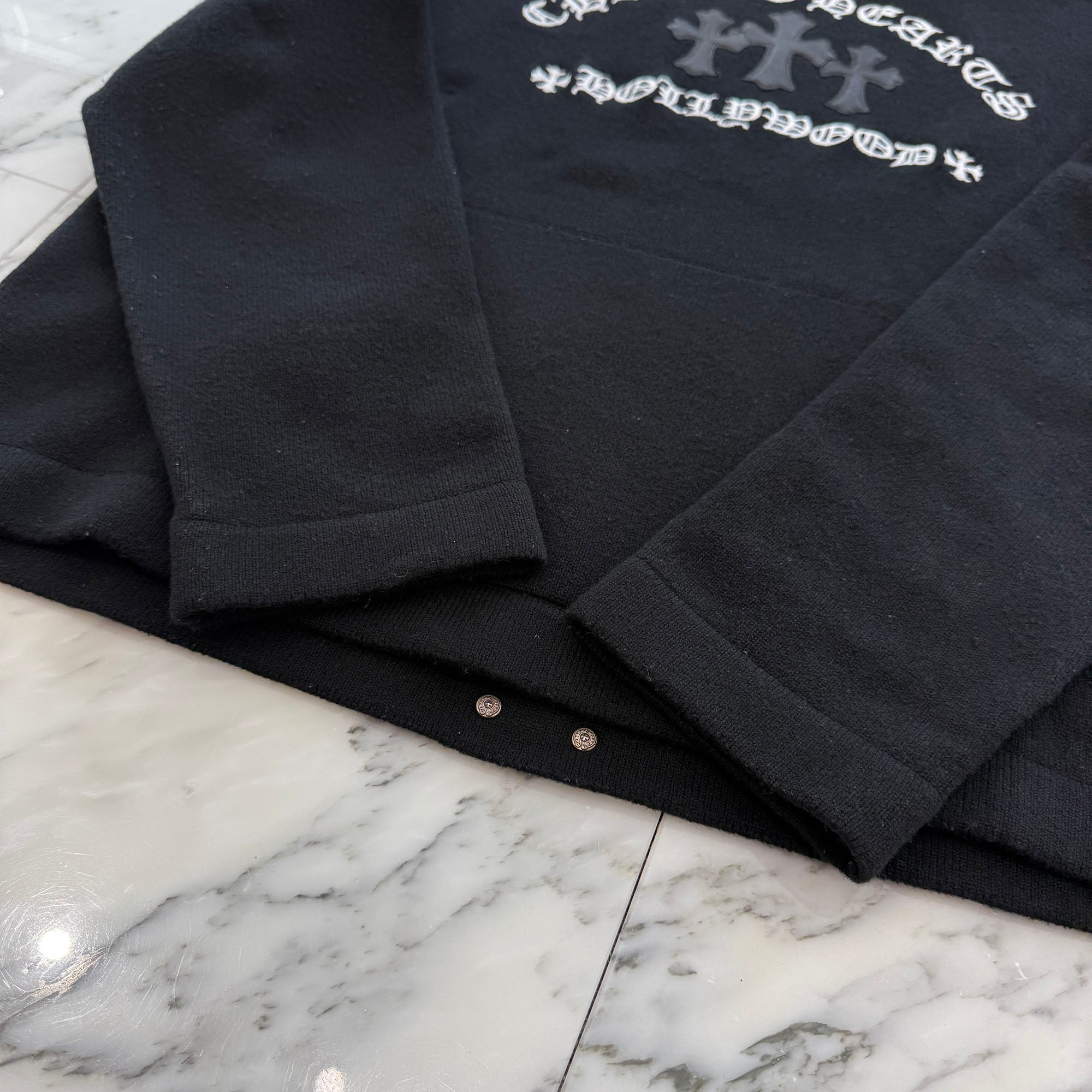 CHROME HEARTS Y NOT King Taco 3Cemetery Cross Cashmere Pullover Hoodie Size L クロムハーツ ワイノット キングタコ 3セメタリークロス カシミアプルオーバーフーディー サイズL