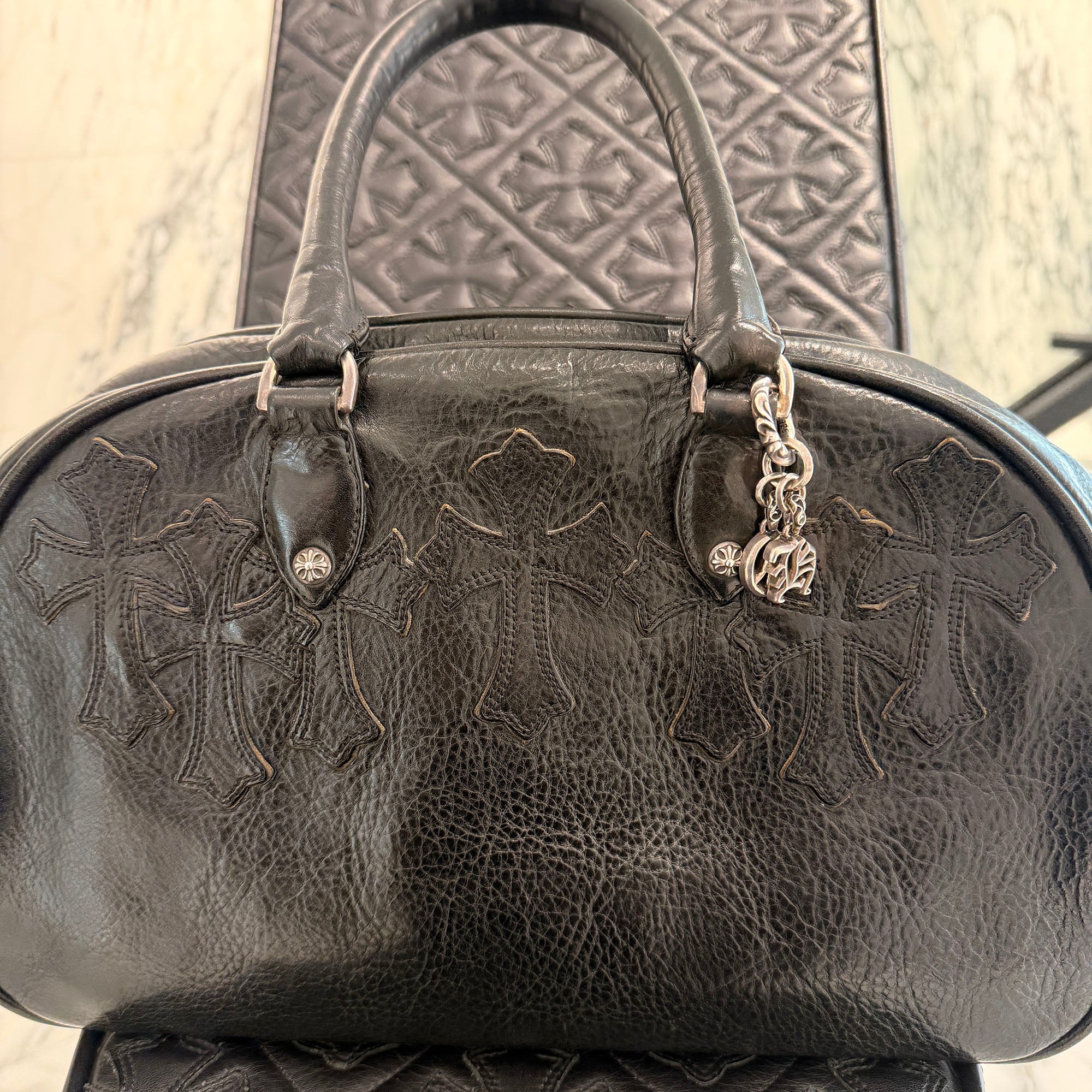 CHROME HEARTS Cemetery Cross Patch GYM Bag クロムハーツ セメタリークロスパッチ ジムバッグ