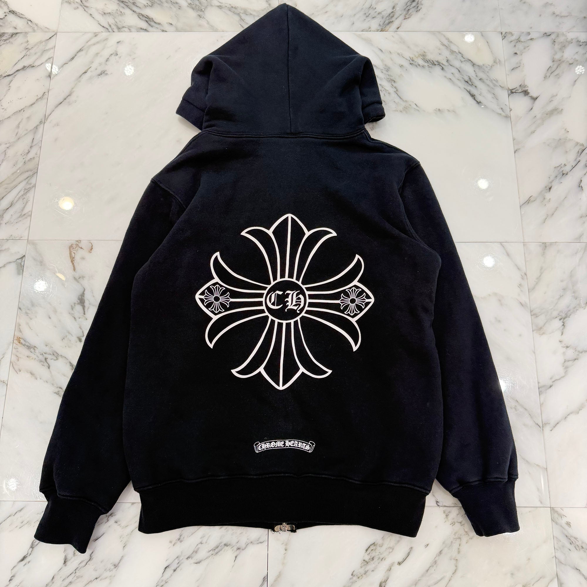 CHROME HEARTS OLD Back CH Plus Print Zip Up Hoodie Size S クロムハーツ オールド バック CHプラス プリント ジップアップフーディ サイズS