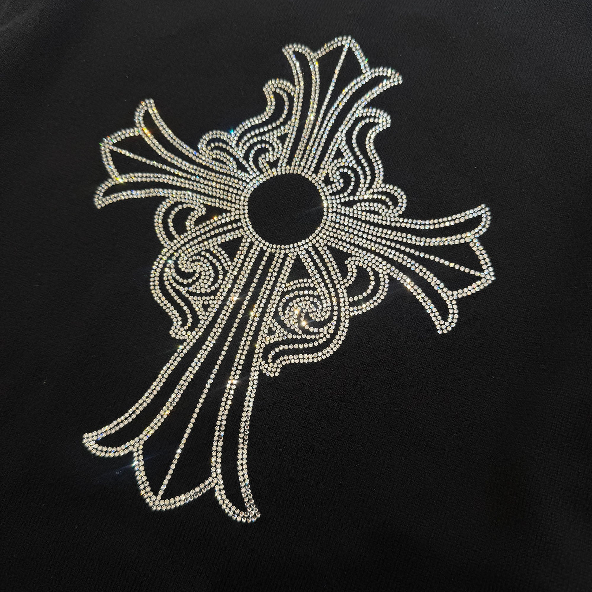 CHROME HEARTS Y NOT Back Rhinestone Hairy Cross Cashmere Knit Sweater Size M クロムハーツ ワイノット バック ラインストーン ヘイリークロス カシミヤ ニット セーター サイズM