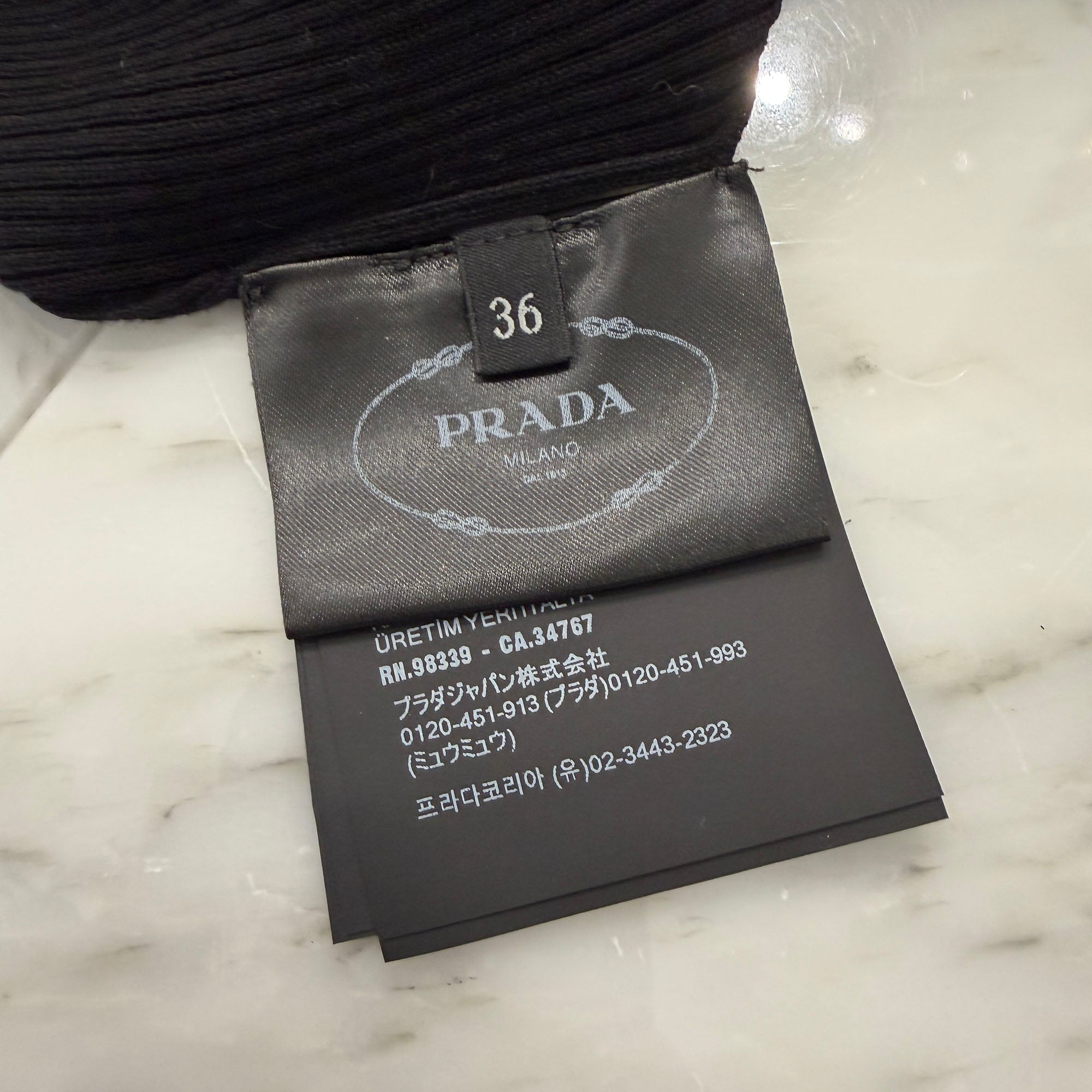 PRADA 2025SS Logo Embroidered Crew Neck Cropped Knit Sweater P24S1G S222 11MY Size 36 プラダ ロゴ 刺繍 クルーネック クロップド ニットセーター サイズ36