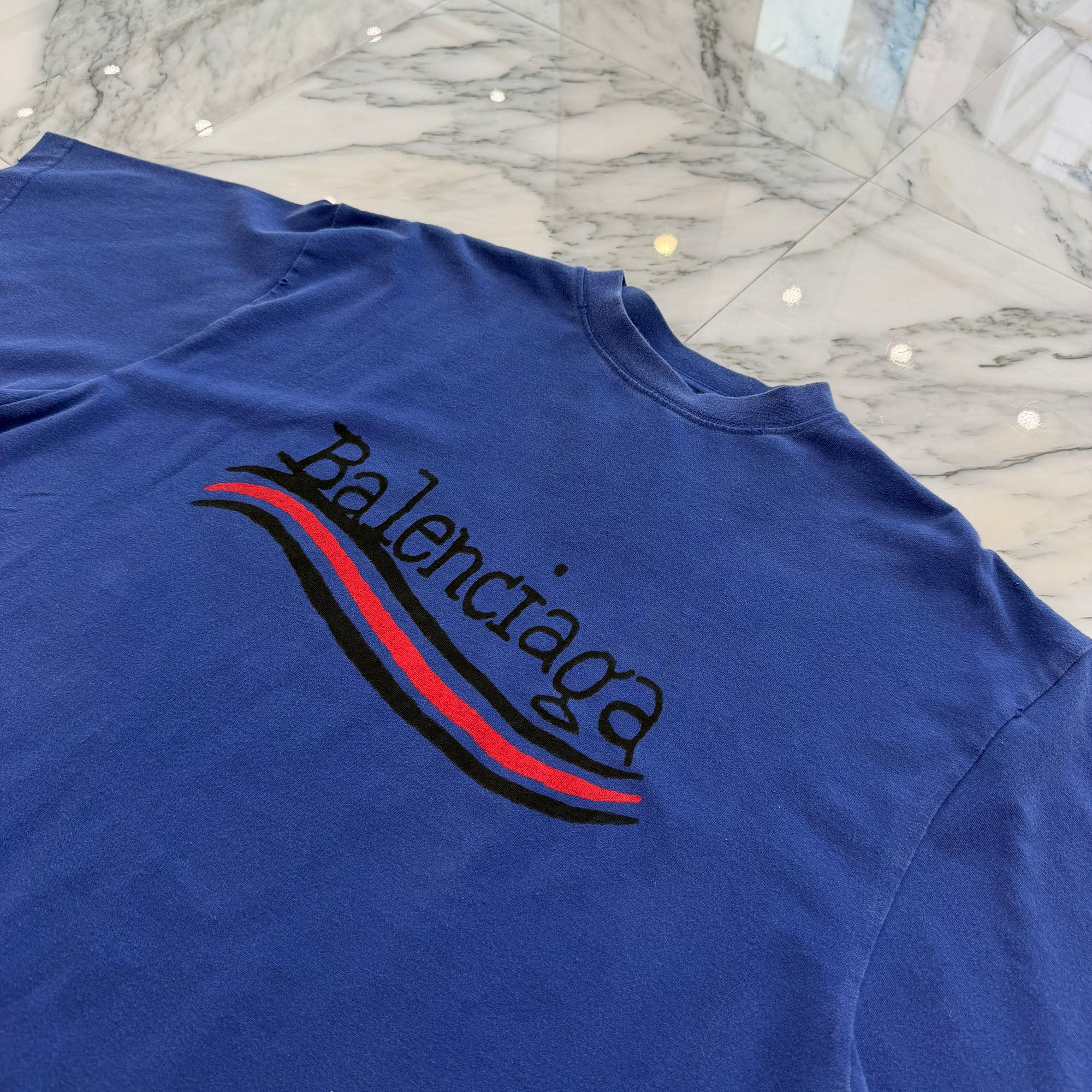 BALENCIAGA 2022AW Handwritten Campaign Logo Tee 641675 TNVE7 Size S バレンシアガ ハンドライトン キャンペーンロゴ Tシャツ サイズS