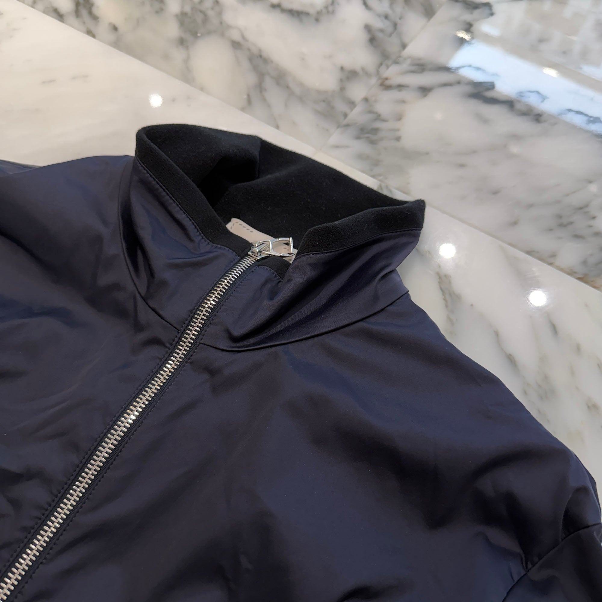 HERMES Sellier Warm Up Fleece Blouson Nylon Zip Up Jacket  800165E Size L エルメス セリエ ウォーム アップ フリース ブルゾン ナイロン ジップ アップ ジャケット サイズL