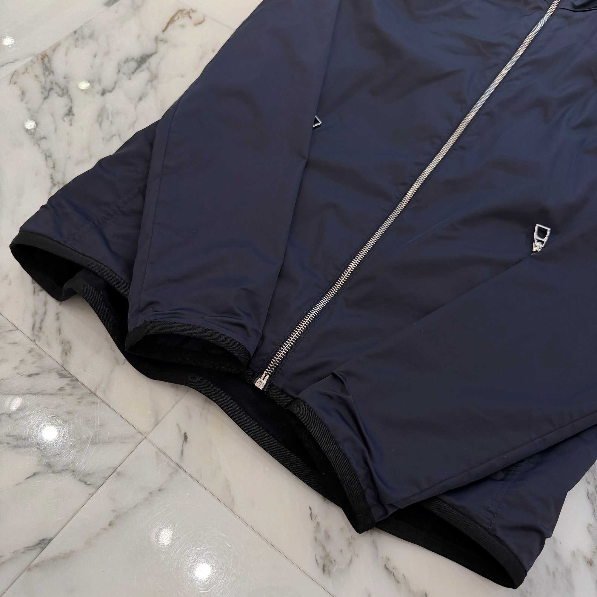 HERMES Sellier Warm Up Fleece Blouson Nylon Zip Up Jacket  800165E Size L エルメス セリエ ウォーム アップ フリース ブルゾン ナイロン ジップ アップ ジャケット サイズL