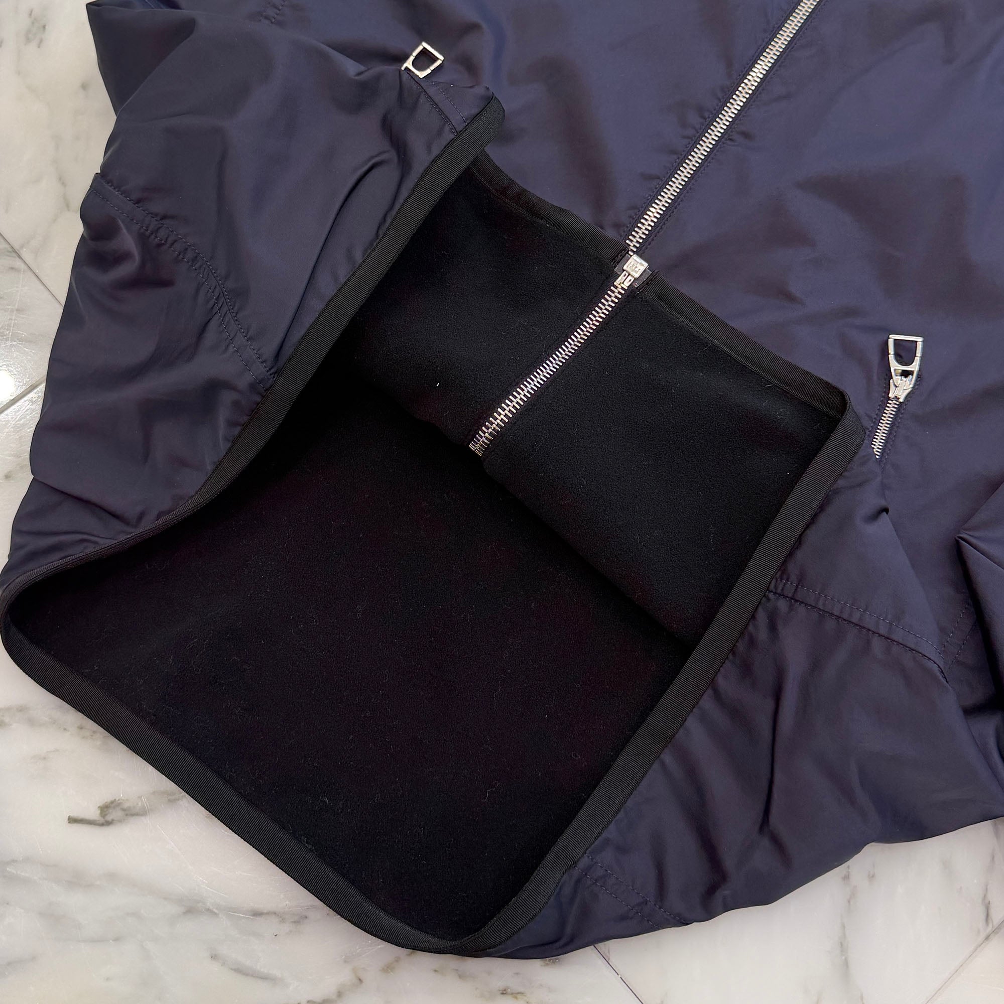 HERMES Sellier Warm Up Fleece Blouson Nylon Zip Up Jacket  800165E Size L エルメス セリエ ウォーム アップ フリース ブルゾン ナイロン ジップ アップ ジャケット サイズL
