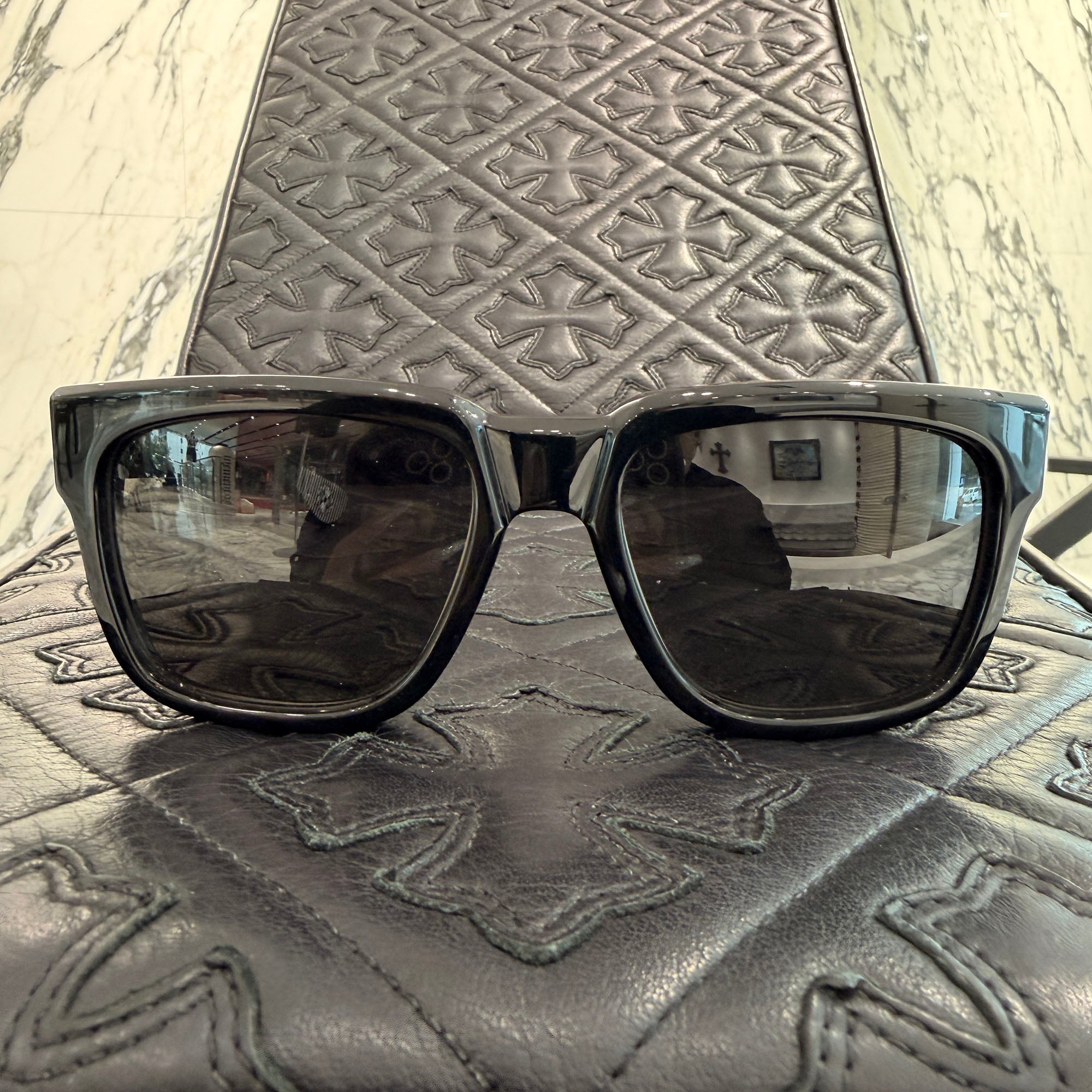 CHROME HEARTS BOX-OFFICER Sunglasses Ruby Dagger Size 56□19-144 クロムハーツ ボックスオフィサー サングラス ルビーダガー サイズ56□19-144