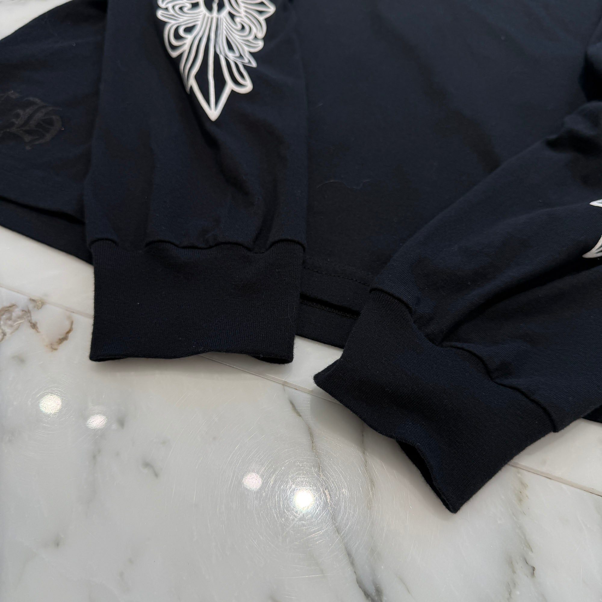 CHROME HEARTS Floral Cross Horseshoe Long Sleeve Tee Size L クロムハーツ フローラルクロス ホースシュー ロングスリーブ Tシャツ サイズL
