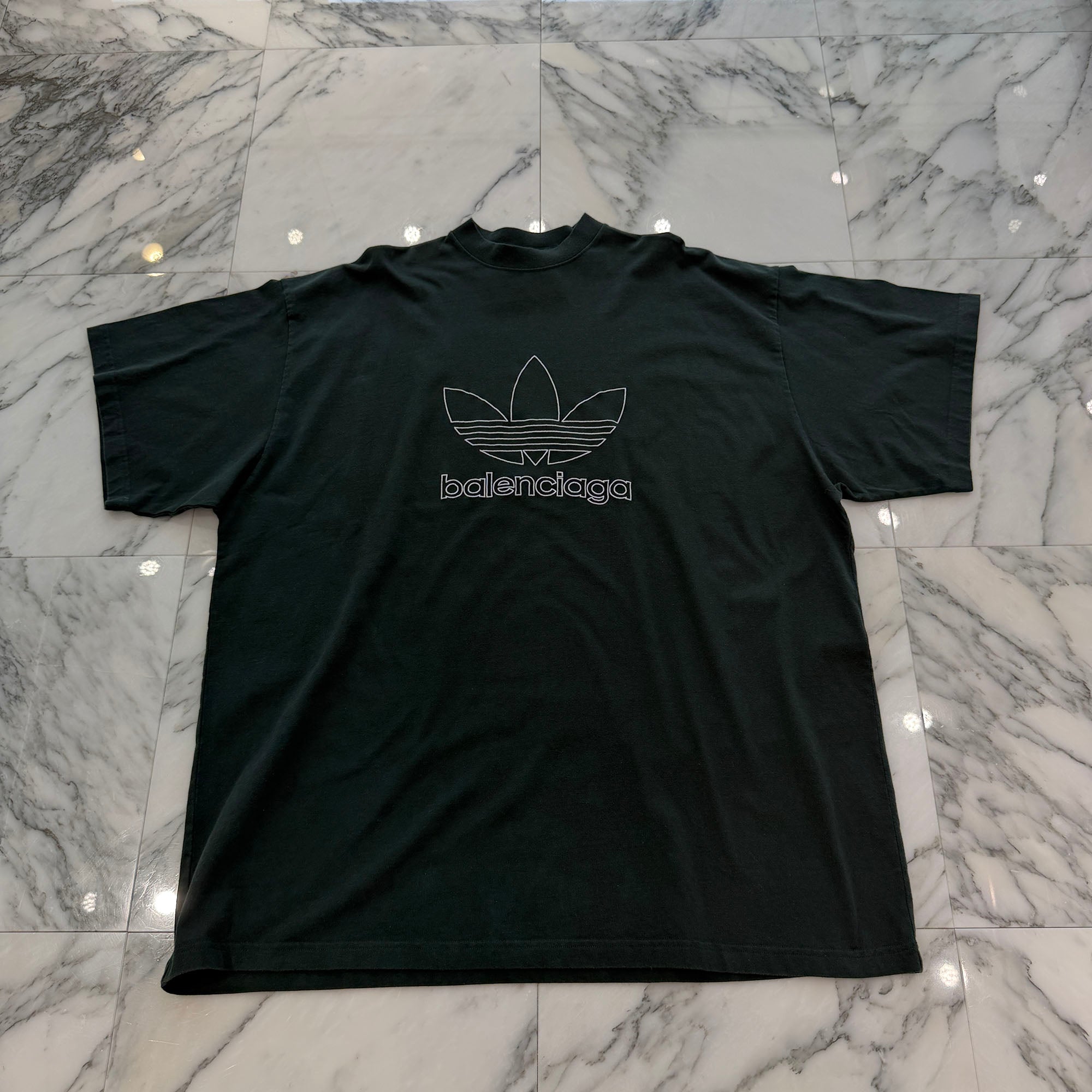 BALENCIAGA × adidas 2023SS Trefoil Logo Embroidery Tee 723976 TNVN8 Size 5 バレンシアガ×アディダス トレフォイルロゴ刺繡 Tシャツ サイズ5