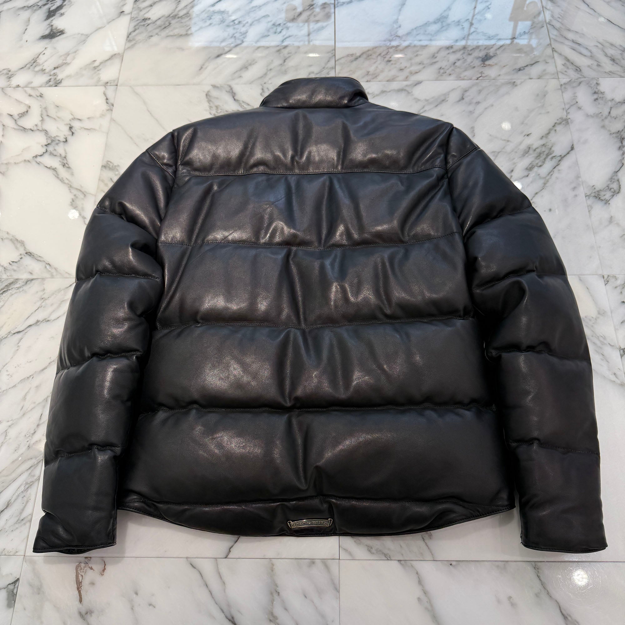 CHROME HEARTS Leather Stiff Down Jacket Size M クロムハーツ レザー