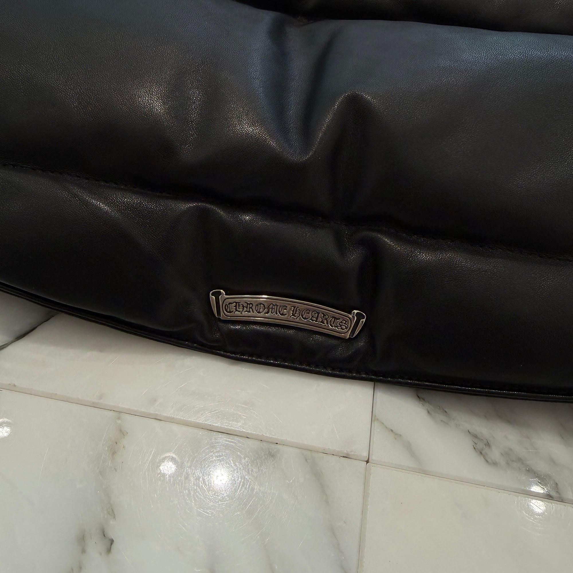 CHROME HEARTS Leather Stiff Down Jacket Size M クロムハーツ レザー スティッフ ダウンジャケット サイズＭ