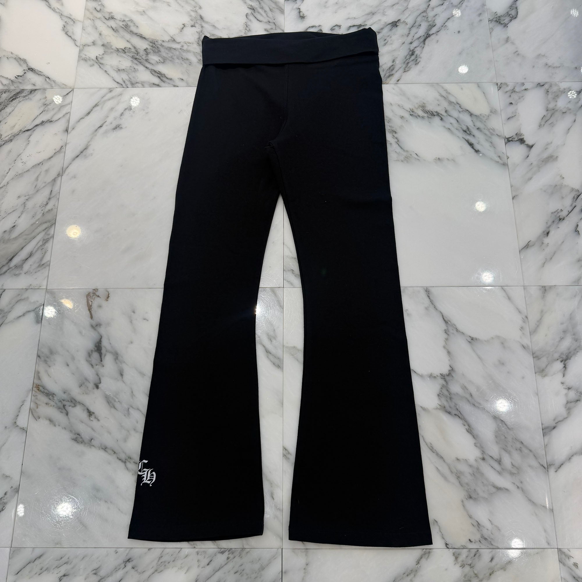 CHROME HEARTS Bell Bottom Scroll Label Logo YOGA Sweat Pants Size S クロムハーツ ベルボトム スクロールラベルロゴ ヨガ スウェットパンツ サイズS