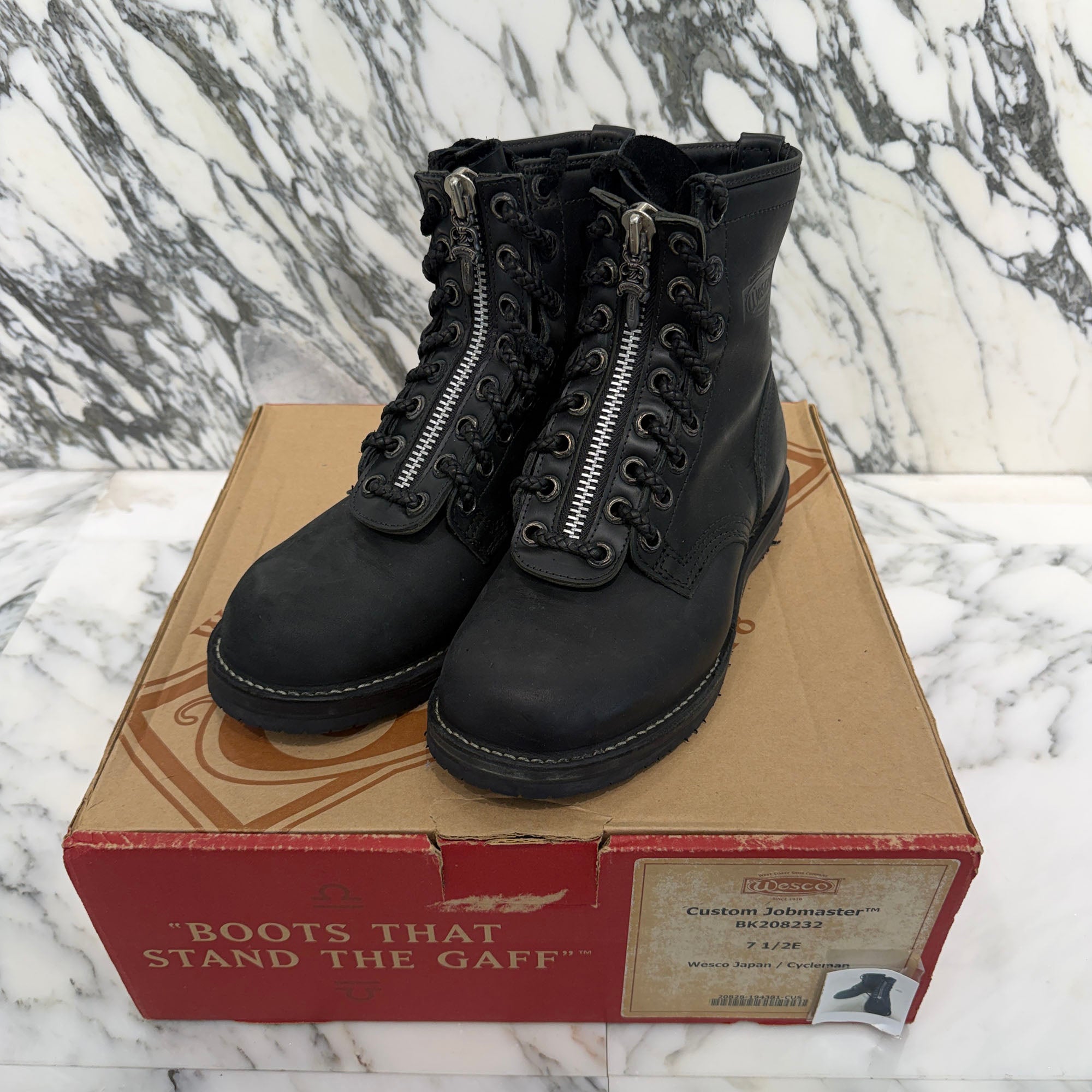 CHROME HEARTS × WESCO Custom JOBMASTER Leather Boots Size 7 1/2E (約25.5cm～26.0cm) クロムハーツ × ウエスコ カスタム ジョブマスター レザーブーツ サイズ7 1/2E (約25.5cm～26.0cm)