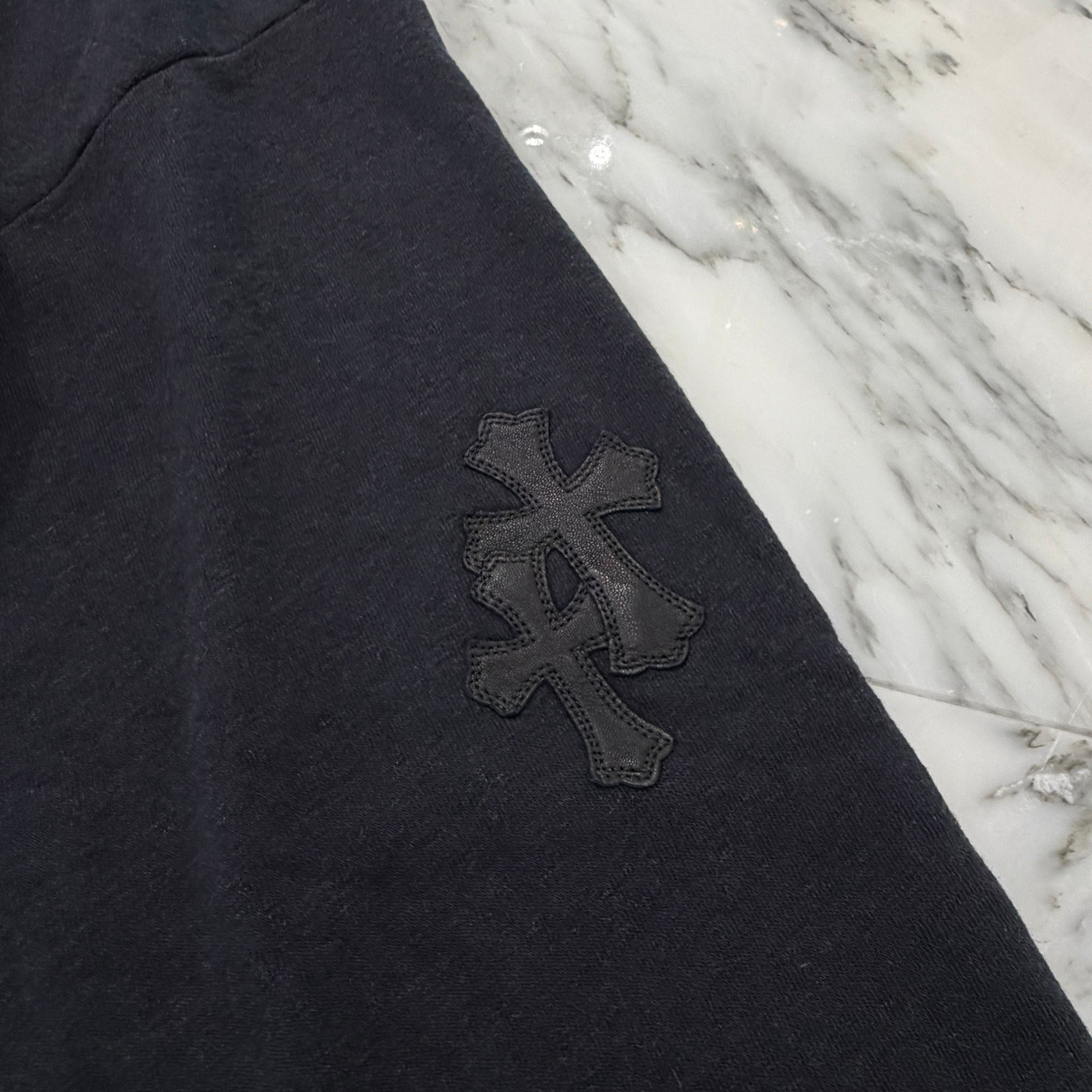 CHROME HEARTS Y NOT Cross Leather Patch Pullover Hoodie Size XL クロムハーツ ワイノット レザーパッチ プルオーバーフーディー サイズXL