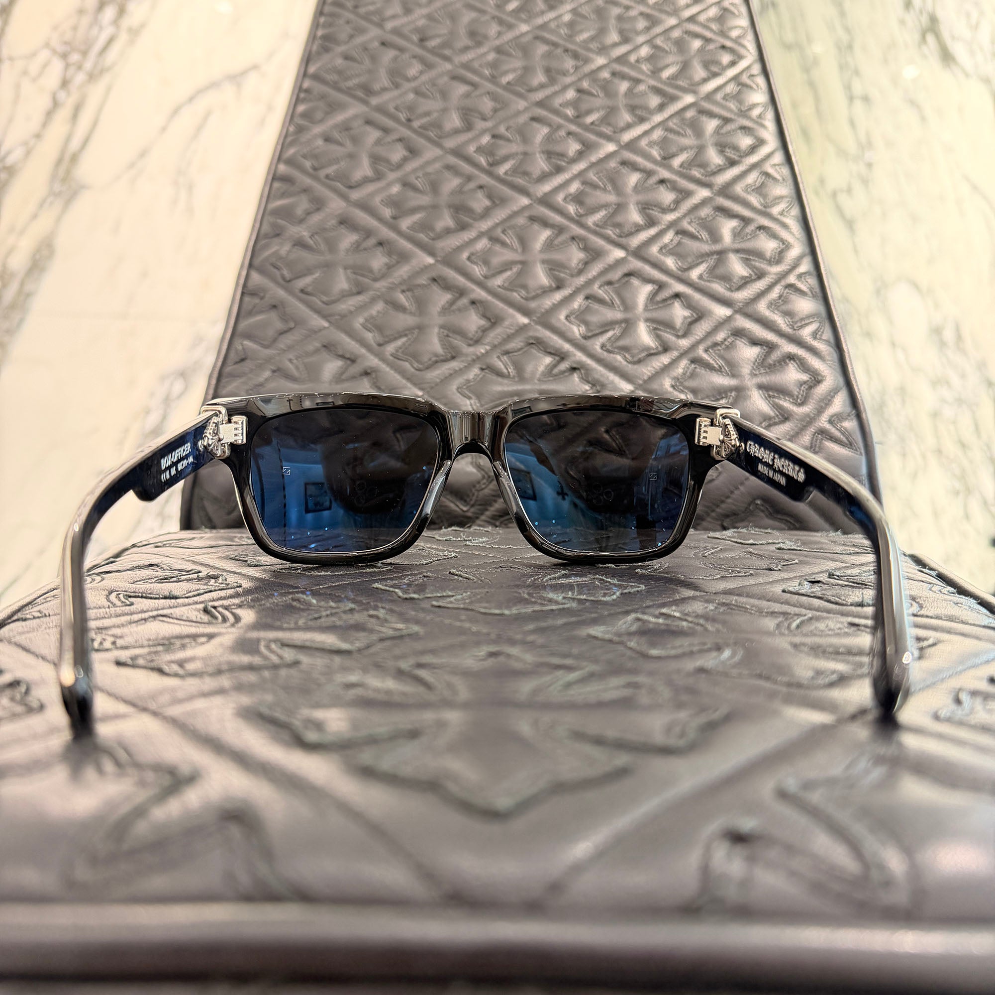 CHROME HEARTS BOX-OFFICER Sunglasses Ruby Dagger Size 56□19-144 クロムハーツ ボックスオフィサー サングラス ルビーダガー サイズ56□19-144