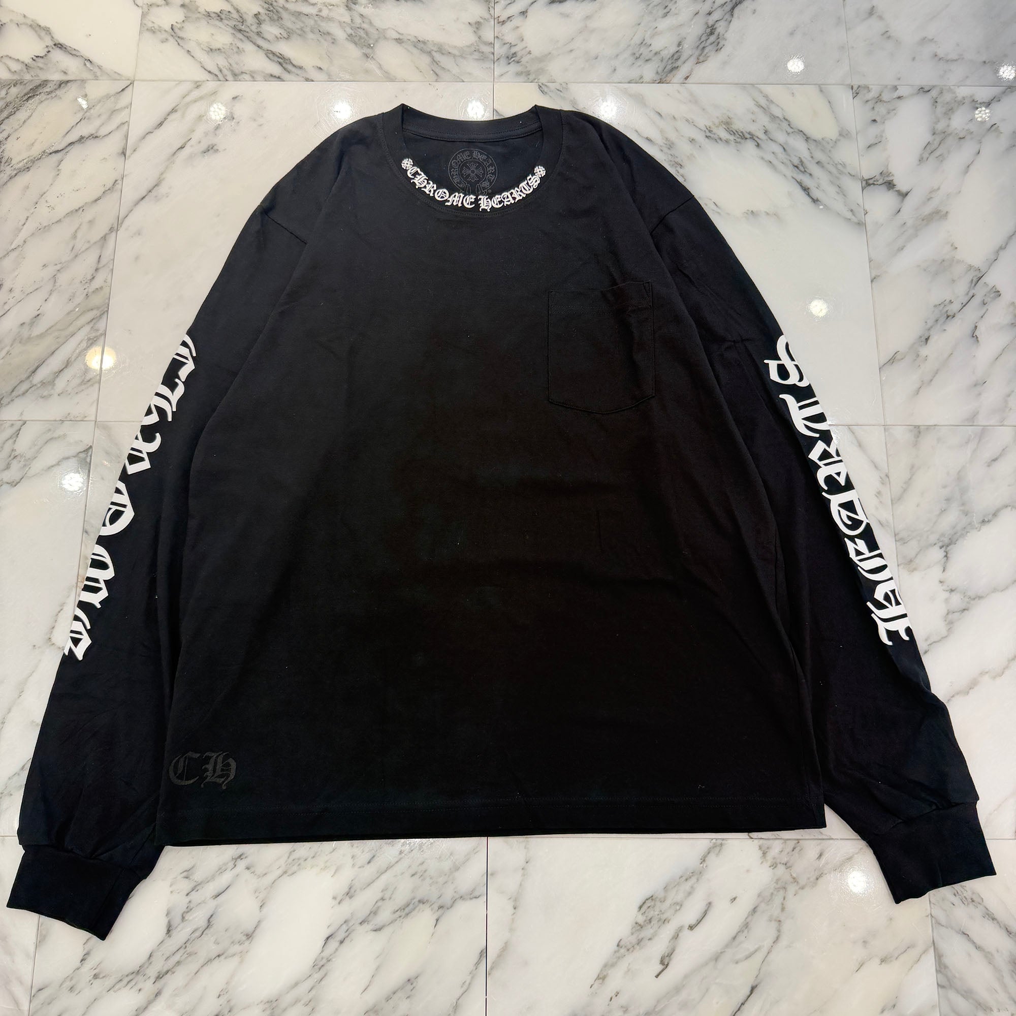 CHROME HEARTS Neck Logo Long Sleeve Tee Size L クロムハーツ ネックロゴ ロングスリーブ Tシャツ サイズL