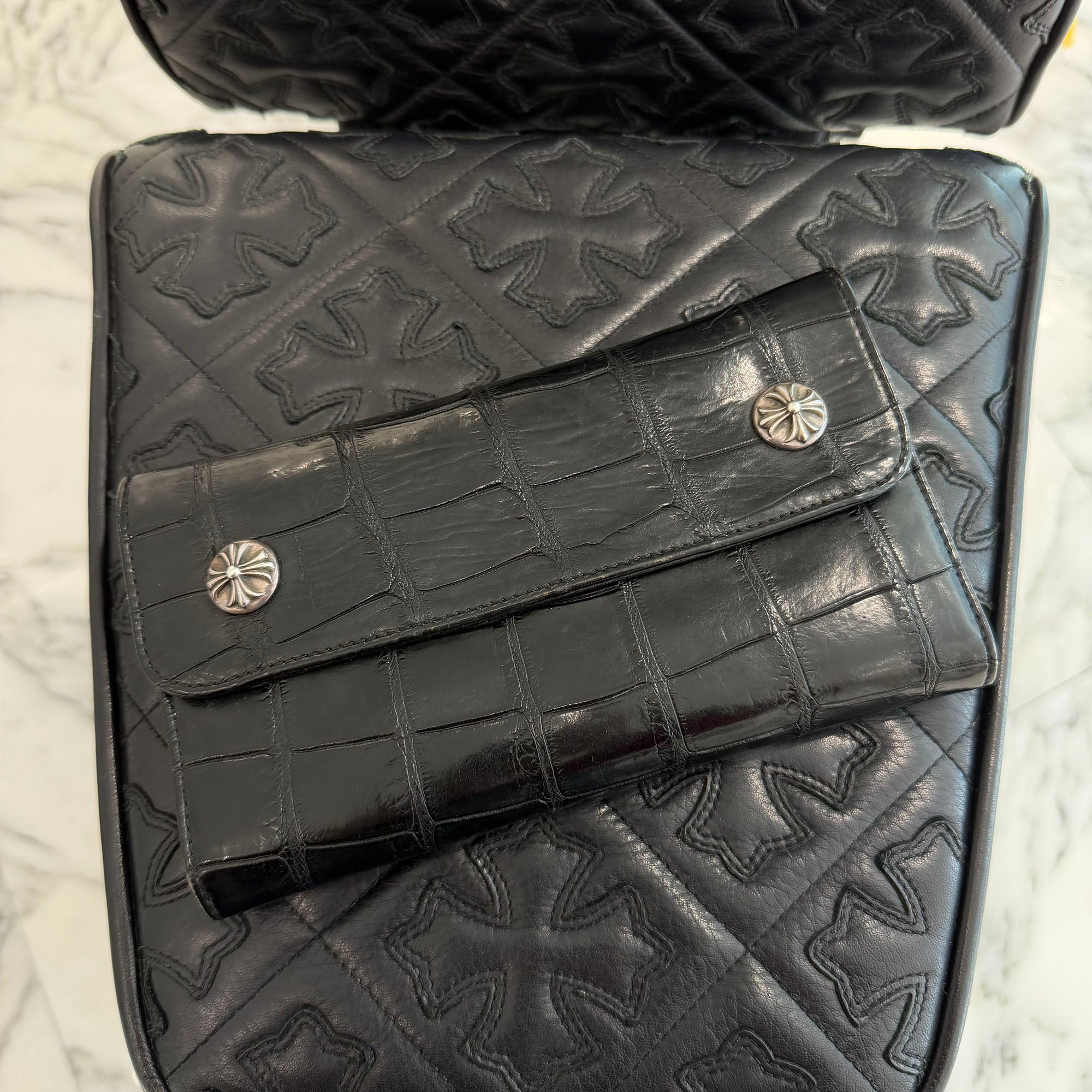 CHROME HEARTS Alligator Leather Wave Cross Ball Wallet クロムハーツ アリゲーターレザー ウェーブ クロスボール ウォレット