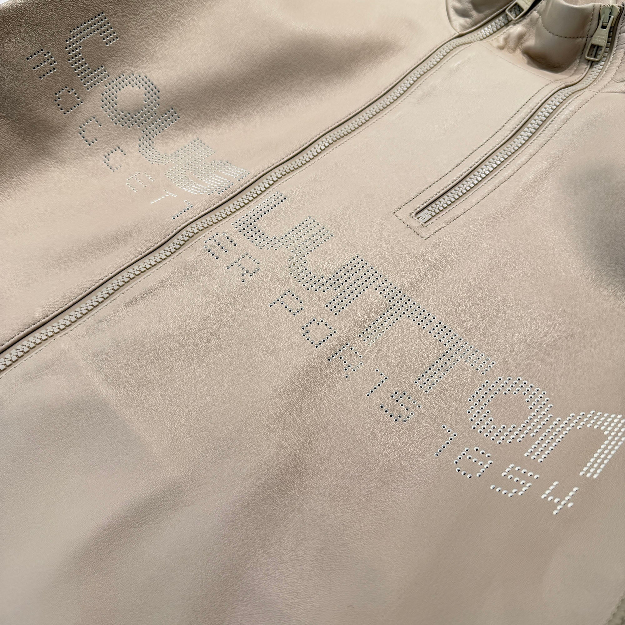 LOUIS VUITTON 2018AW Logo Zip Lamb Leather Jacket Size 46 ルイヴィトン ロゴ ジップ ラムレザージャケット サイズ46