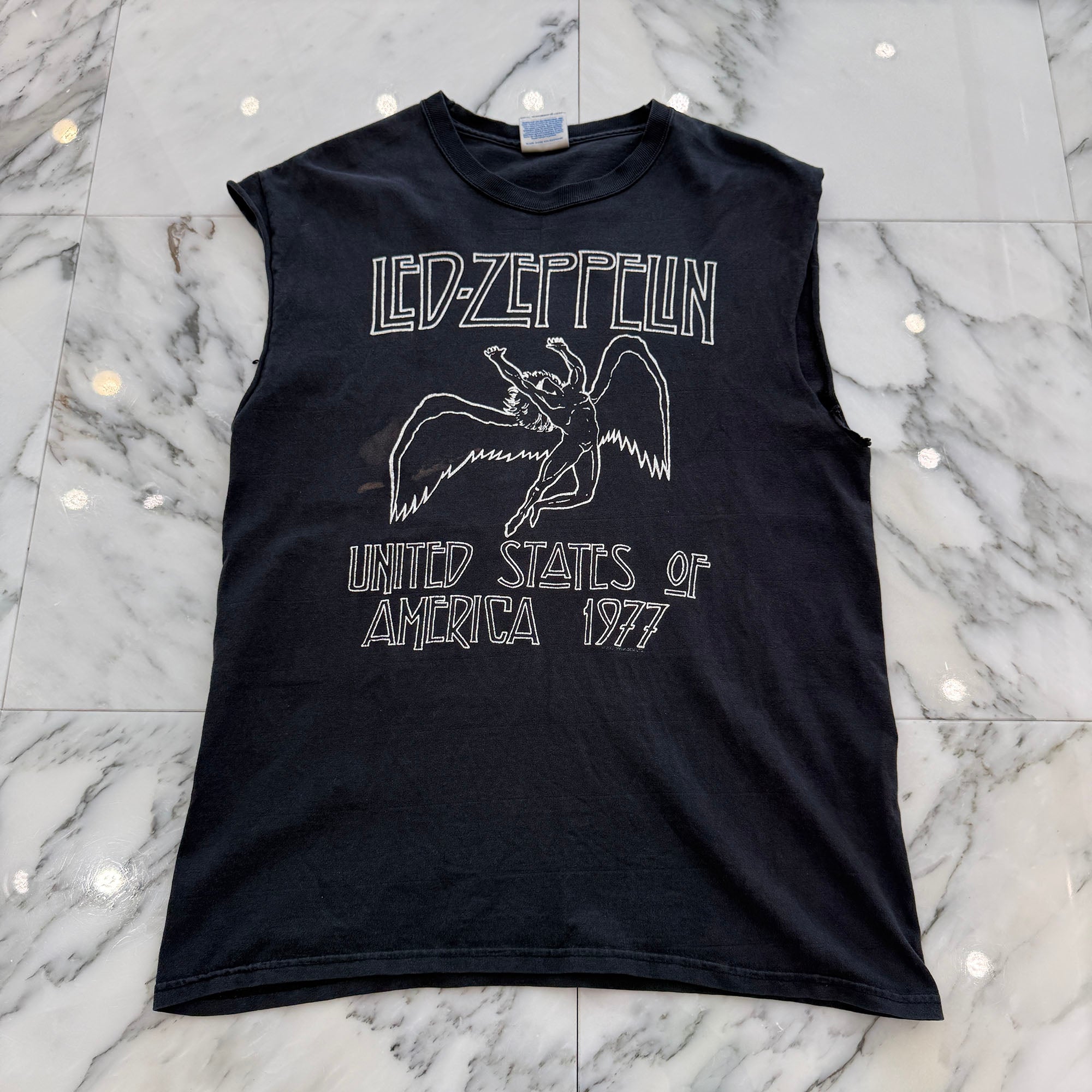 Vintage 90's Led Zeppelin "US TOUR 1977" Hanes Sleeveless Tee Size M ヴィンテージ 90's レッド・ツェッペリン "US ツアー 1977" ヘインズ社製 ノースリーブTシャツ サイズM