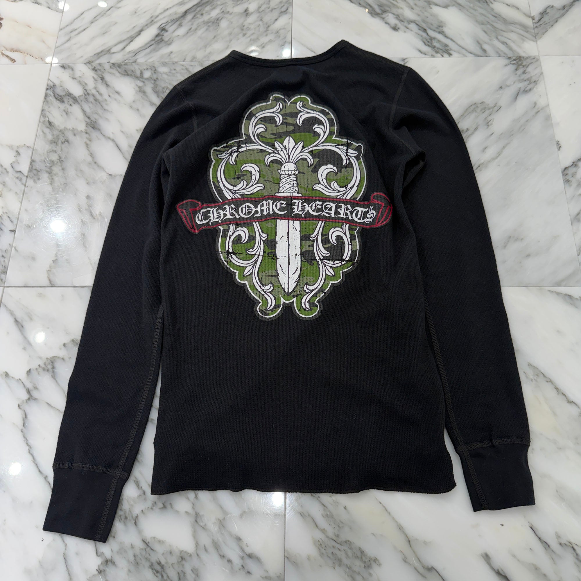 CHROME HEARTS Camouflage Vine Dagger Thermel Long Sleeve Tee Size S クロムハーツ カモフラージュ ヴァインダガーサーマル ロング スリーブ Tシャツ サイズS