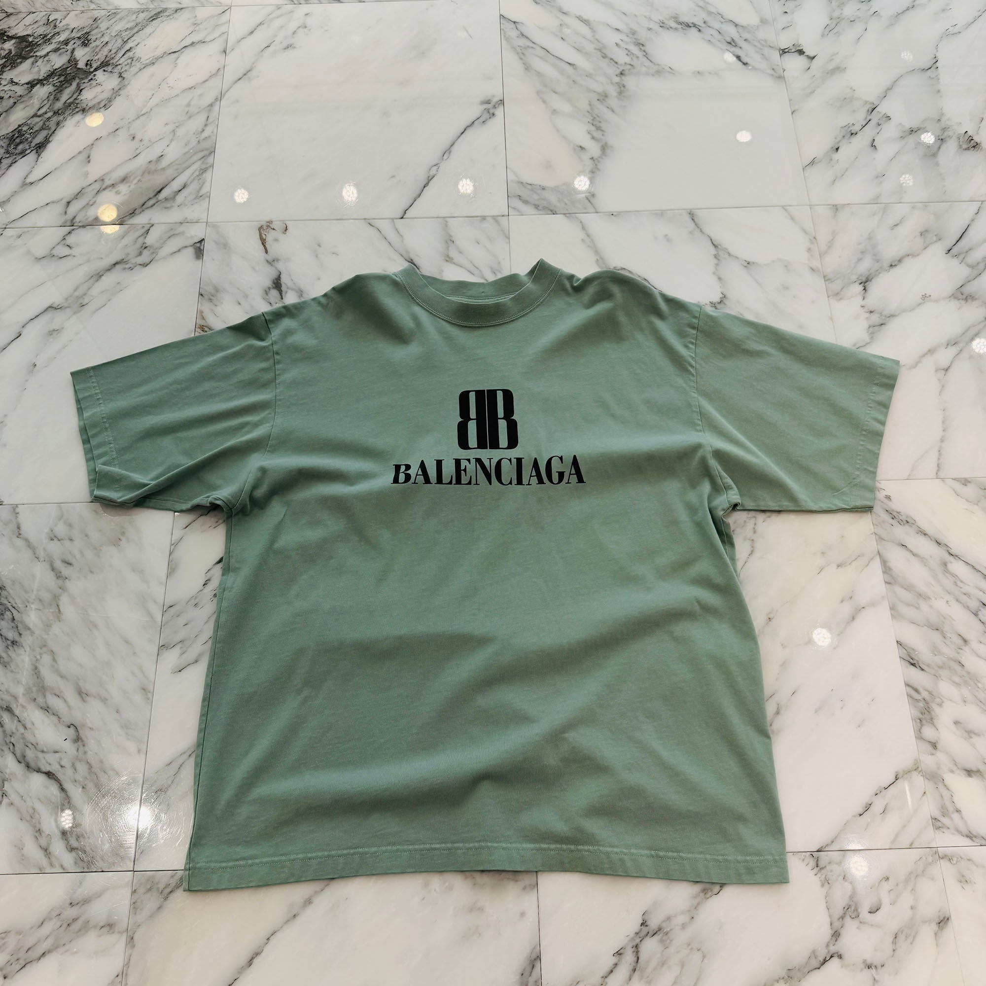BALENCIAGA 2025SS BB Logo Print Medium Fit Tee 764235 TSVU4 Size L バレンシアガ BBロゴ プリント ミディアムフィット Tシャツ サイズL
