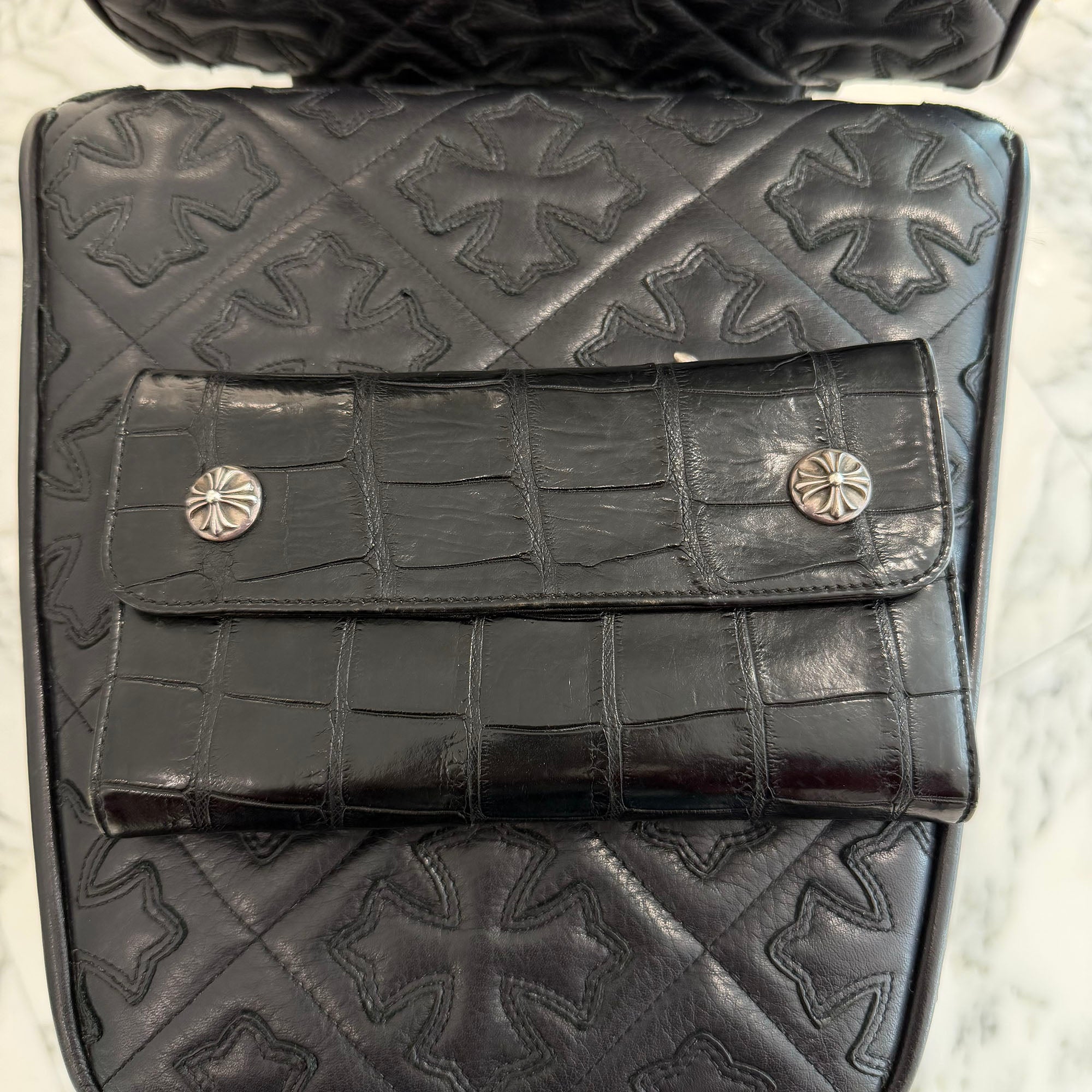 CHROME HEARTS Alligator Leather Wave Cross Ball Wallet クロムハーツ アリゲーターレザー ウェーブ クロスボール ウォレット