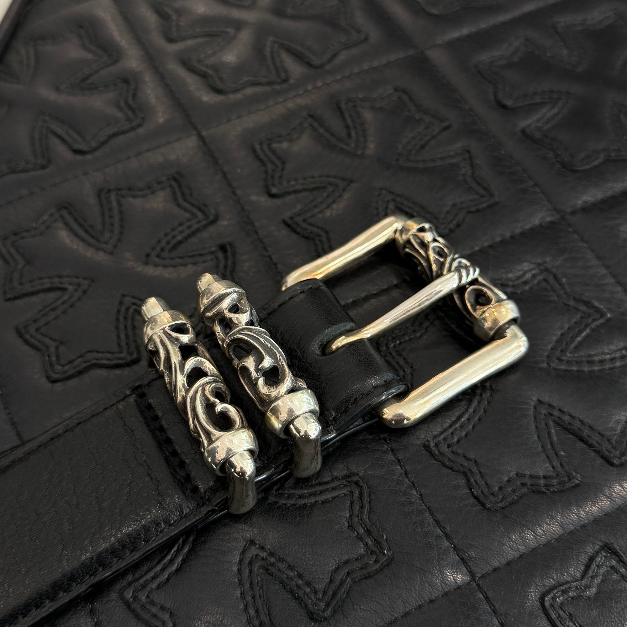 CHROME HEARTS 3PC Roller Leather Belt Size 38 inch クロムハーツ 3PC ローラー レザーベルト サイズ38インチ