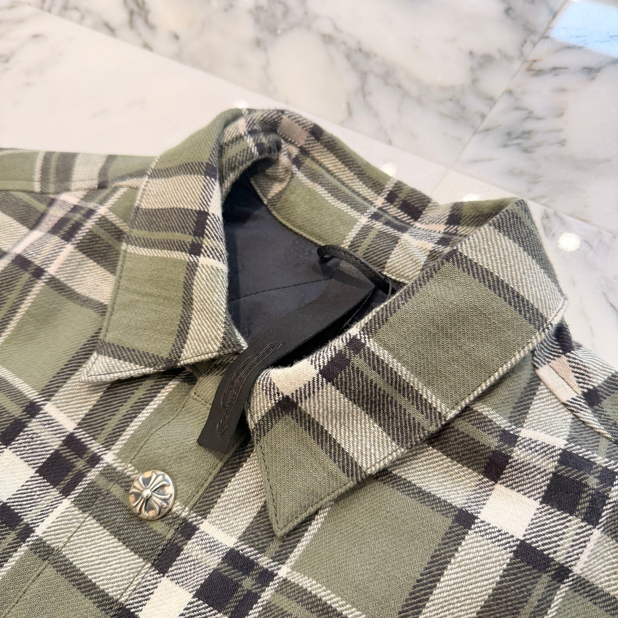 CHROME HEARTS Y NOT WORK DOG Flannel Check Shirt Jacket Size M クロムハーツ ワイノット ワークドッグ フランネル チェック シャツジャケット サイズM