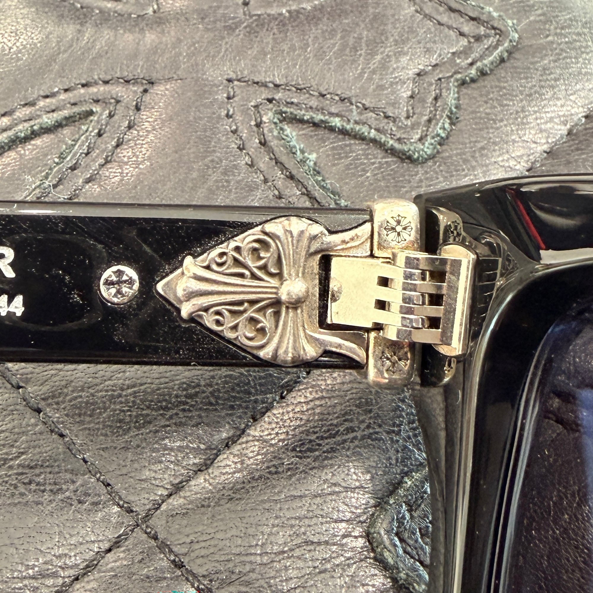 CHROME HEARTS BOX-OFFICER Sunglasses Ruby Dagger Size 56□19-144 クロムハーツ ボックスオフィサー サングラス ルビーダガー サイズ56□19-144