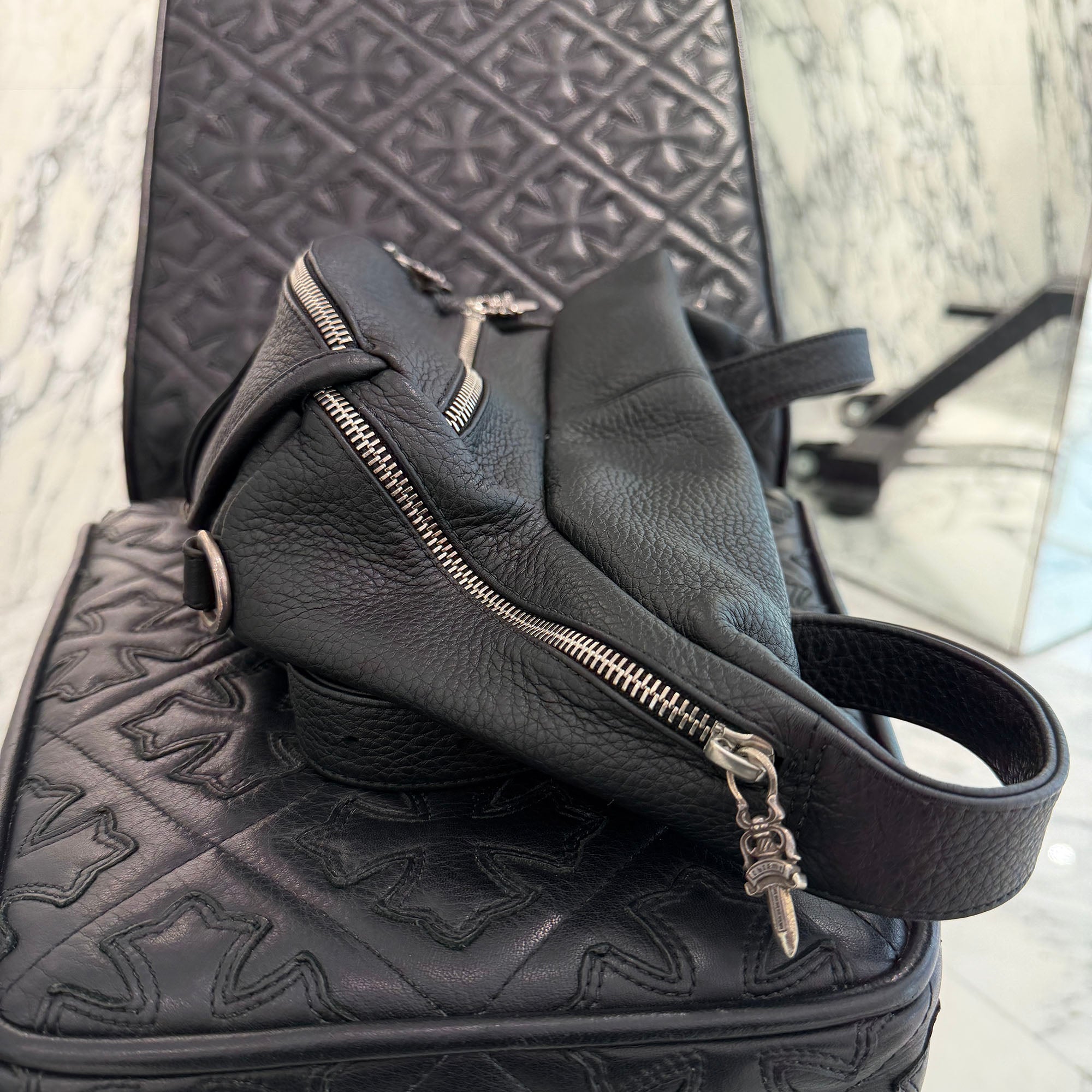 CHROME HEARTS 1 SNAT PACK LEATHER WAIST BAG クロムハーツ 1スナットパック レザー ウェストバッグ