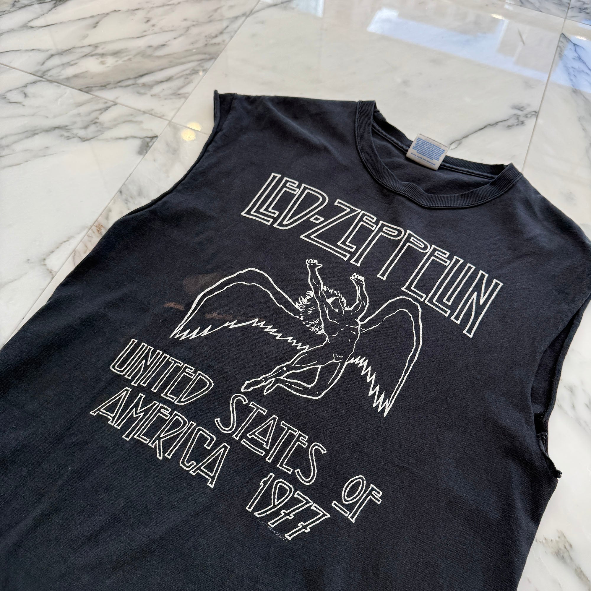 Vintage 90's Led Zeppelin "US TOUR 1977" Hanes Sleeveless Tee Size M ヴィンテージ 90's レッド・ツェッペリン "US ツアー 1977" ヘインズ社製 ノースリーブTシャツ サイズM