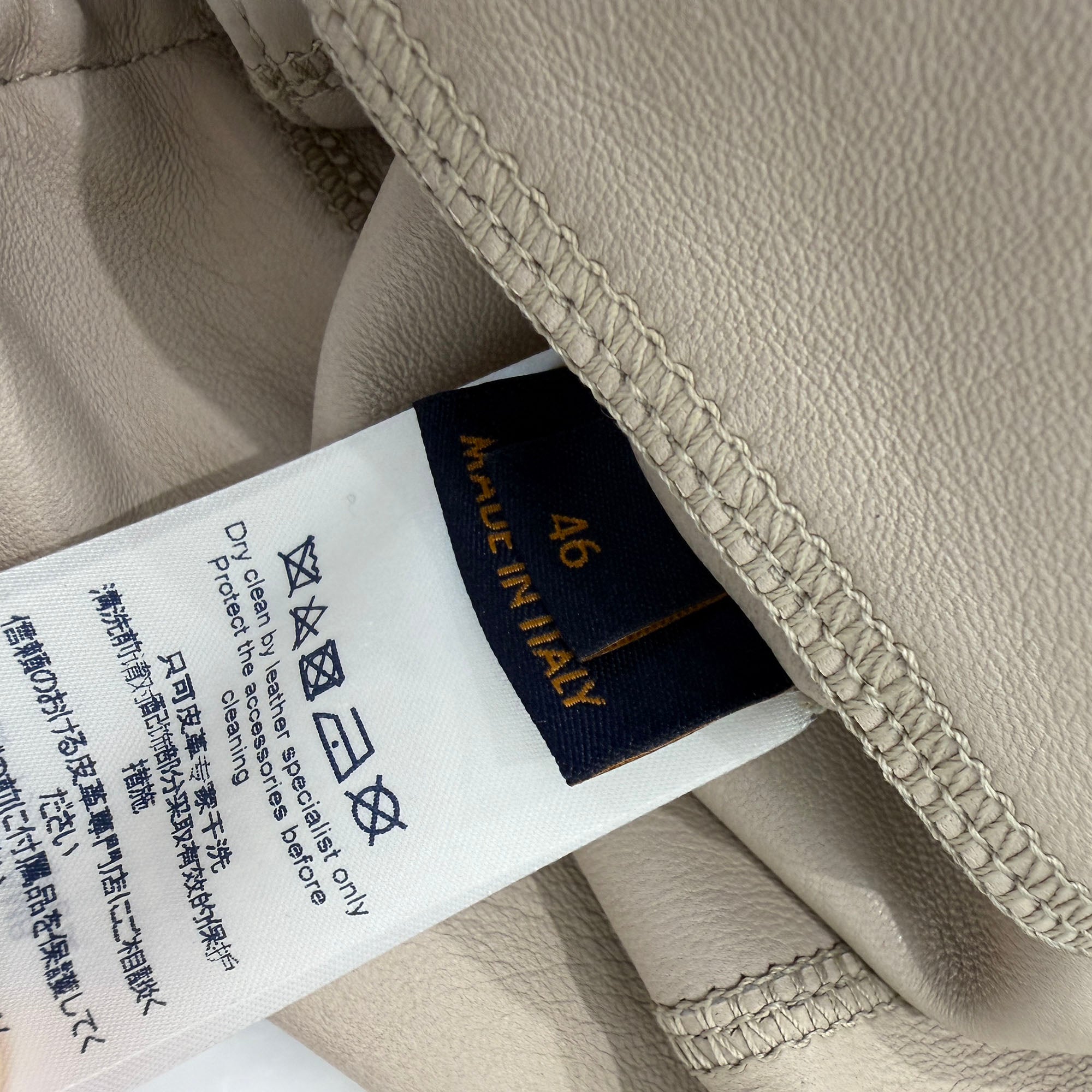 LOUIS VUITTON 2018AW Logo Zip Lamb Leather Jacket Size 46 ルイヴィトン ロゴ ジップ ラムレザージャケット サイズ46