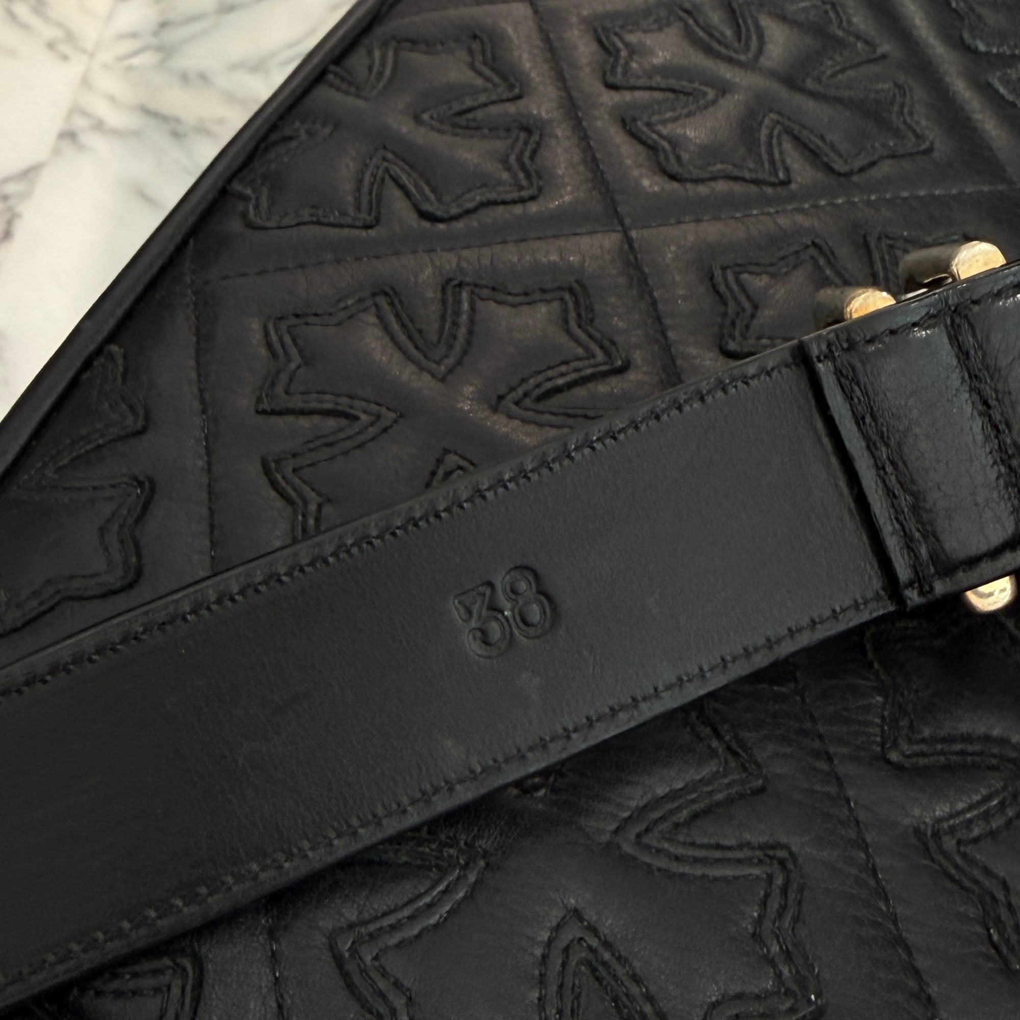 CHROME HEARTS 3PC Roller Leather Belt Size 38 inch クロムハーツ 3PC ローラー レザーベルト サイズ38インチ