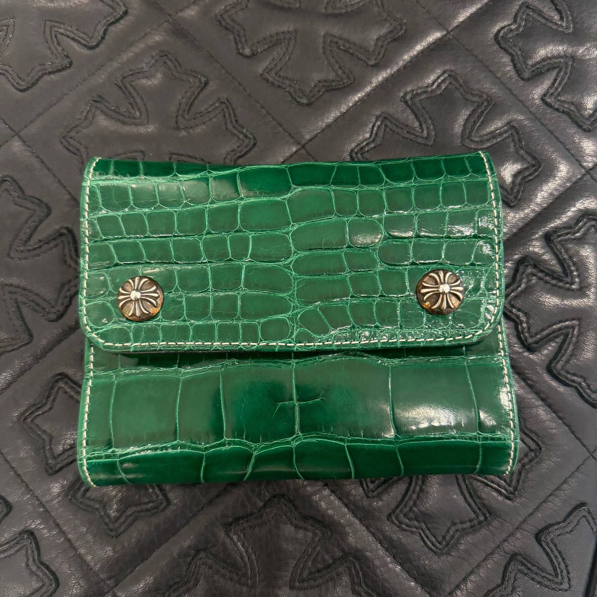 CHROME HEARTS Alligator Leather Wave Mini Cross Ball Wallet クロムハーツ アリゲーター レザー ウェーブ ミニ クロス ボール ウォレット