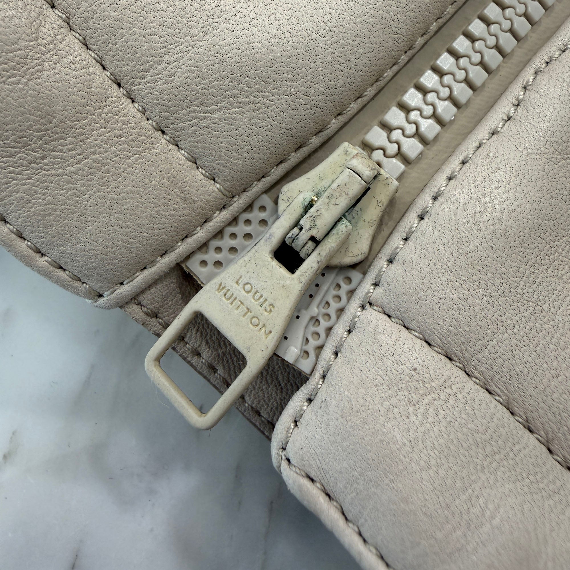 LOUIS VUITTON 2018AW Logo Zip Lamb Leather Jacket Size 46 ルイヴィトン ロゴ ジップ ラムレザージャケット サイズ46