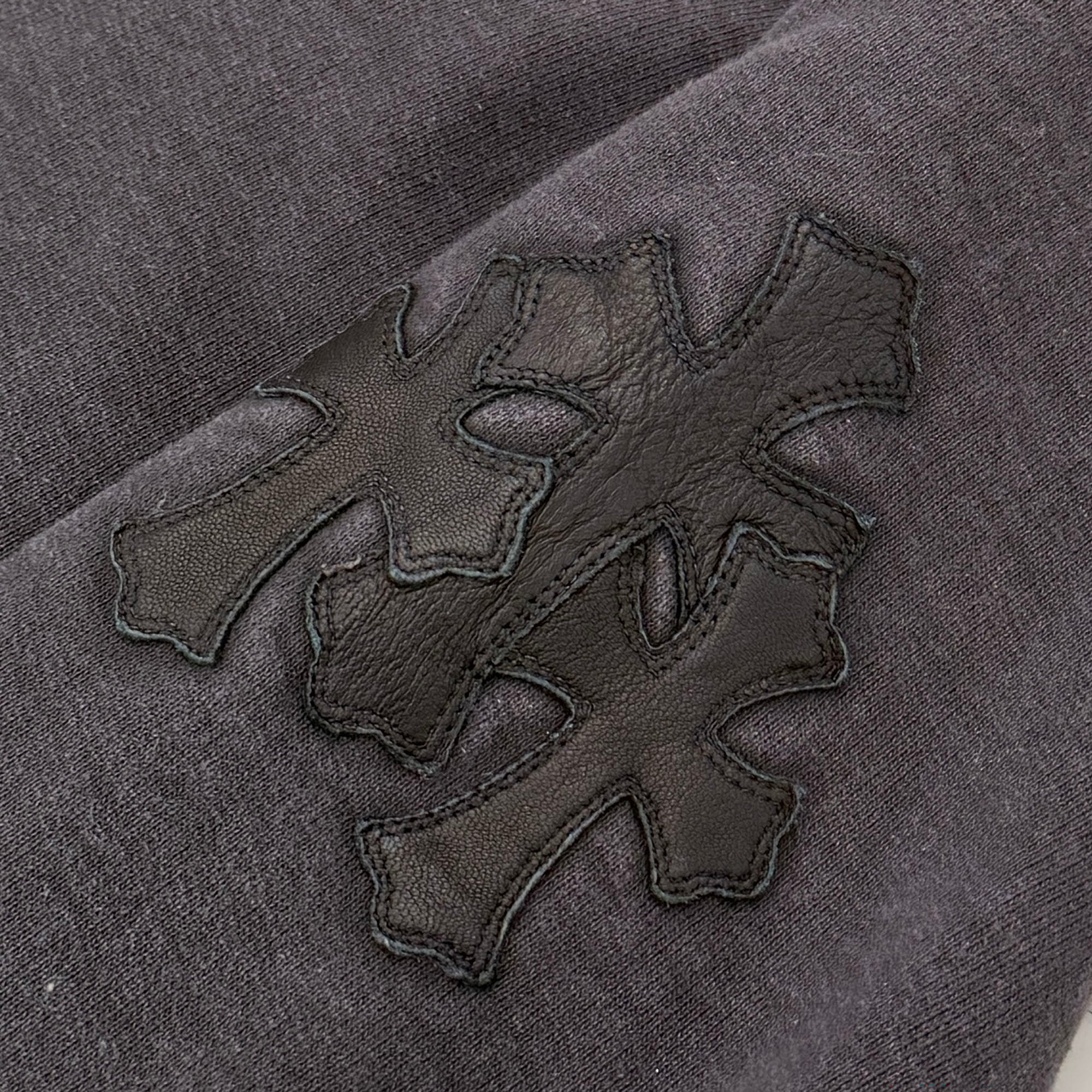 CHROME HEARTS Y NOT 3 Cemetery Cross Leather Patch Sweatshirt Size L クロムハーツ ワイノット 3セメタリークロス レザーパッチ スウェットシャツ サイズL