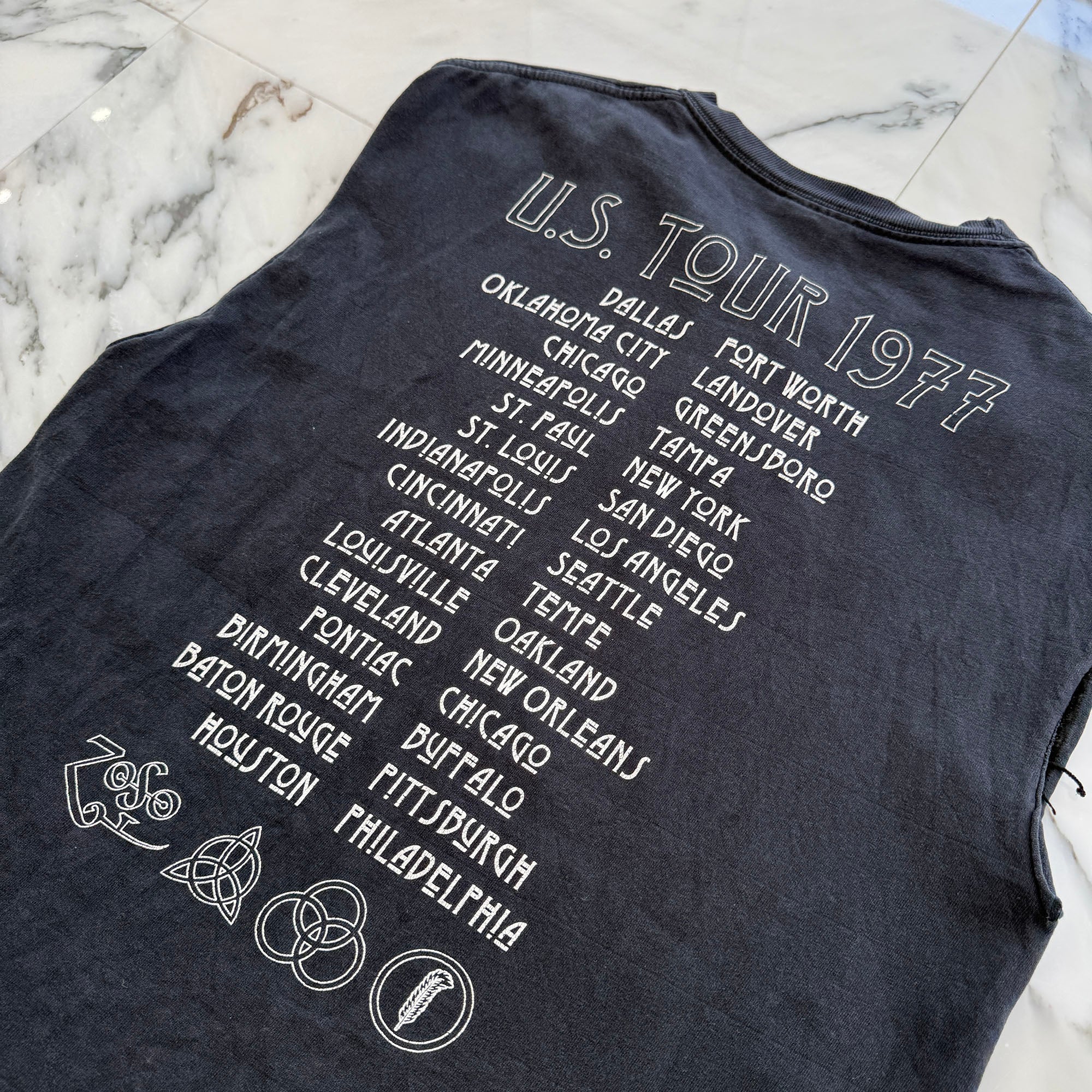 Vintage 90's Led Zeppelin "US TOUR 1977" Hanes Sleeveless Tee Size M ヴィンテージ 90's レッド・ツェッペリン "US ツアー 1977" ヘインズ社製 ノースリーブTシャツ サイズM