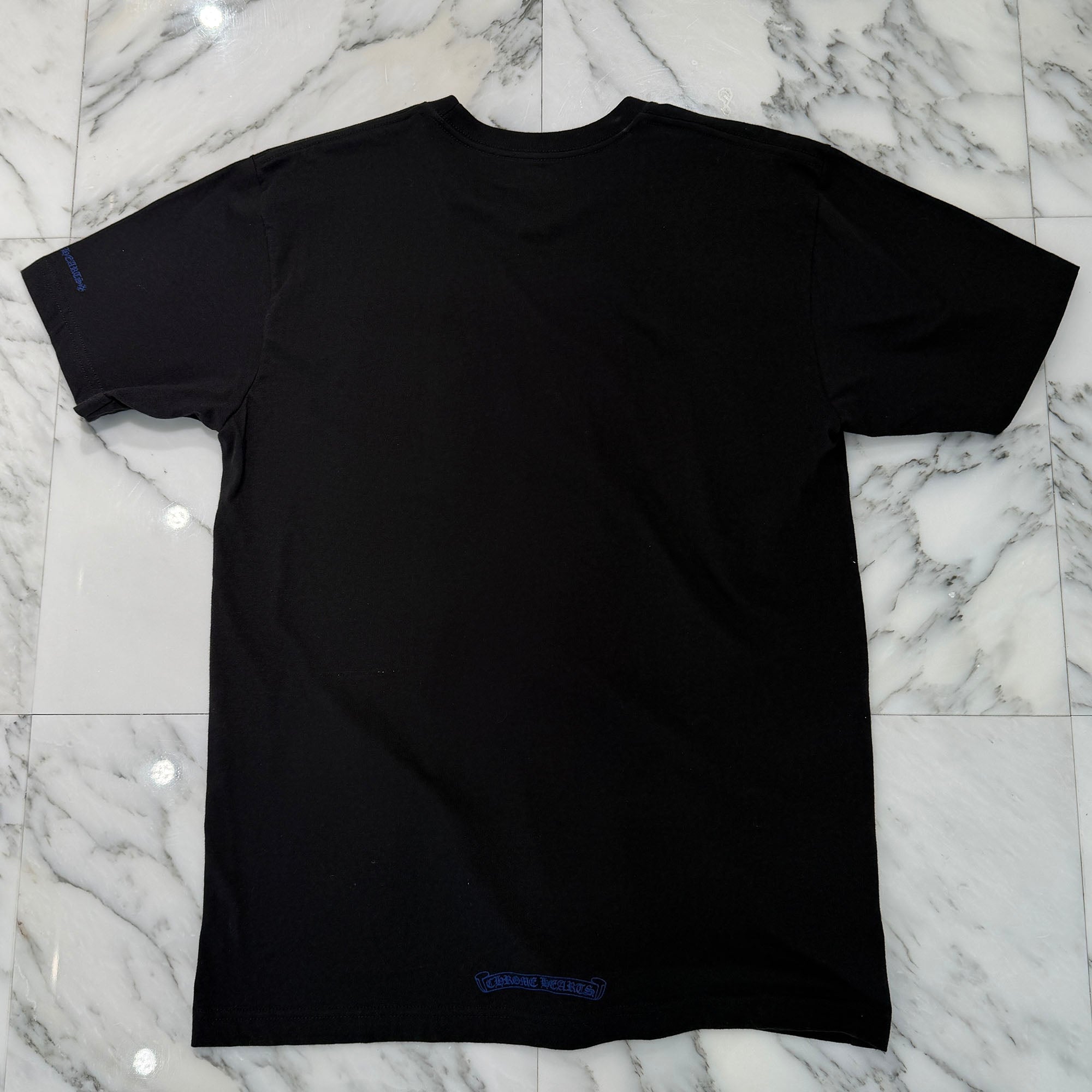 CHROME HEARTS 2025SS Old English Neck Logo Neon Blue Tee Size L クロムハーツ オールドイングリッシュ ネックロゴ ネオンブルー Tシャツ サイズL