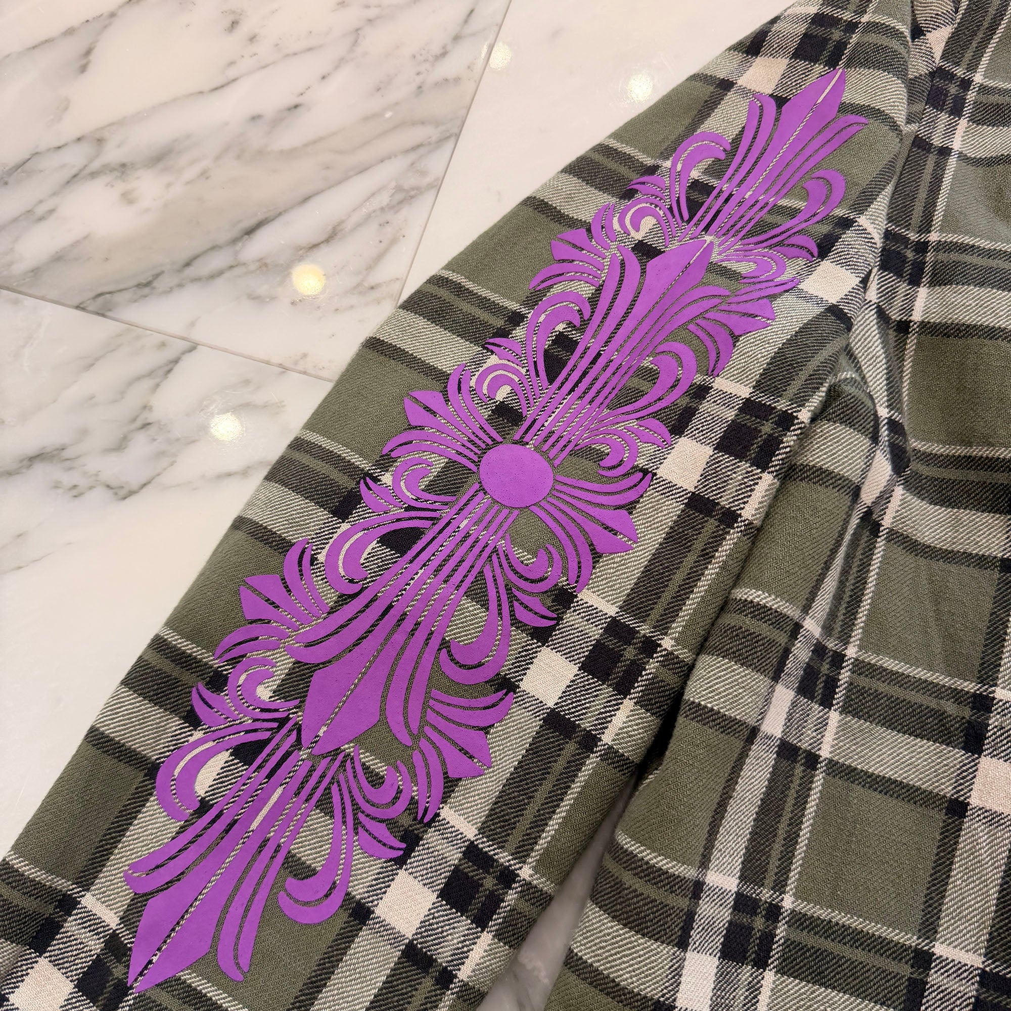 CHROME HEARTS Y NOT WORK DOG Flannel Check Shirt Jacket Size M クロムハーツ ワイノット ワークドッグ フランネル チェック シャツジャケット サイズM