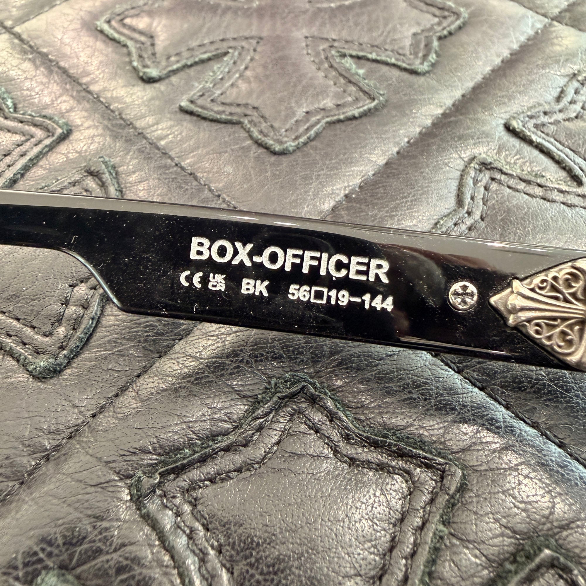 CHROME HEARTS BOX-OFFICER Sunglasses Ruby Dagger Size 56□19-144 クロムハーツ ボックスオフィサー サングラス ルビーダガー サイズ56□19-144