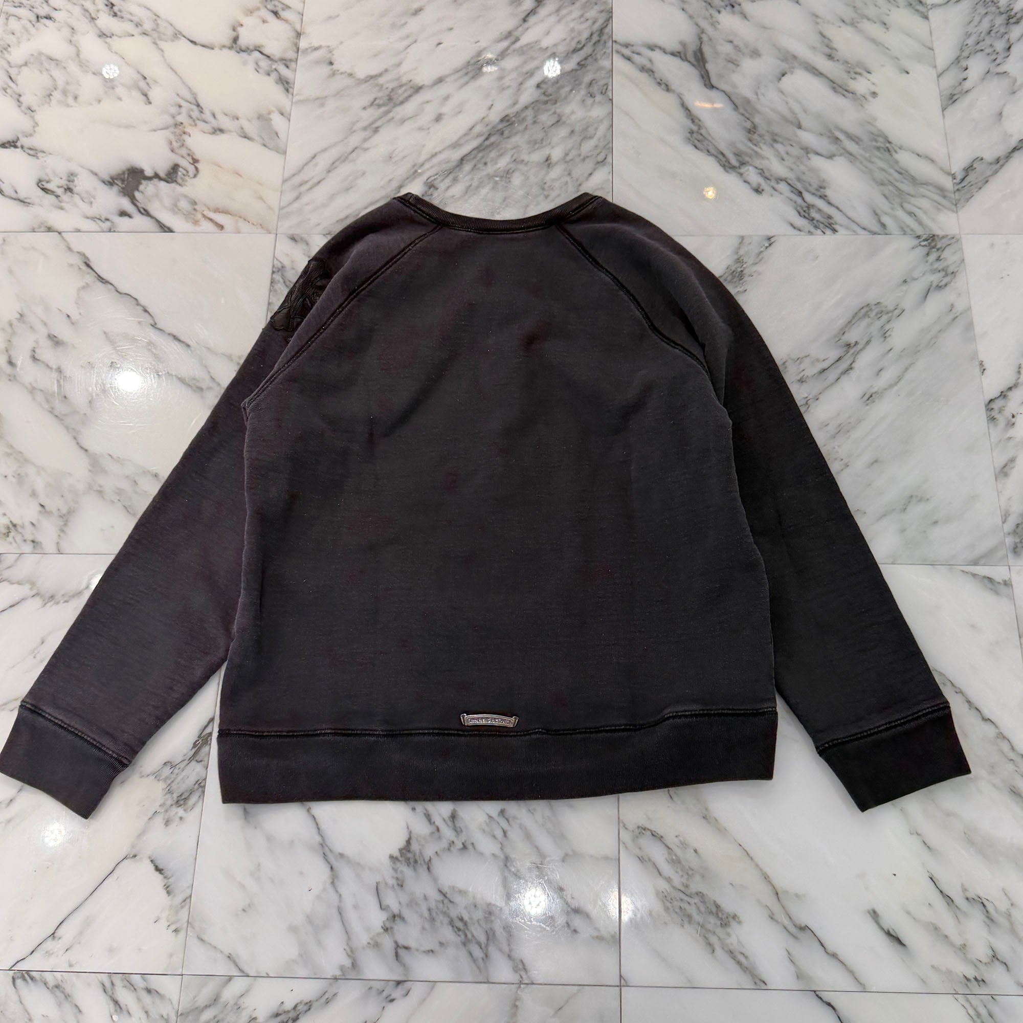 CHROME HEARTS Y NOT 3 Cemetery Cross Leather Patch Sweatshirt Size L クロムハーツ ワイノット 3セメタリークロス レザーパッチ スウェットシャツ サイズL