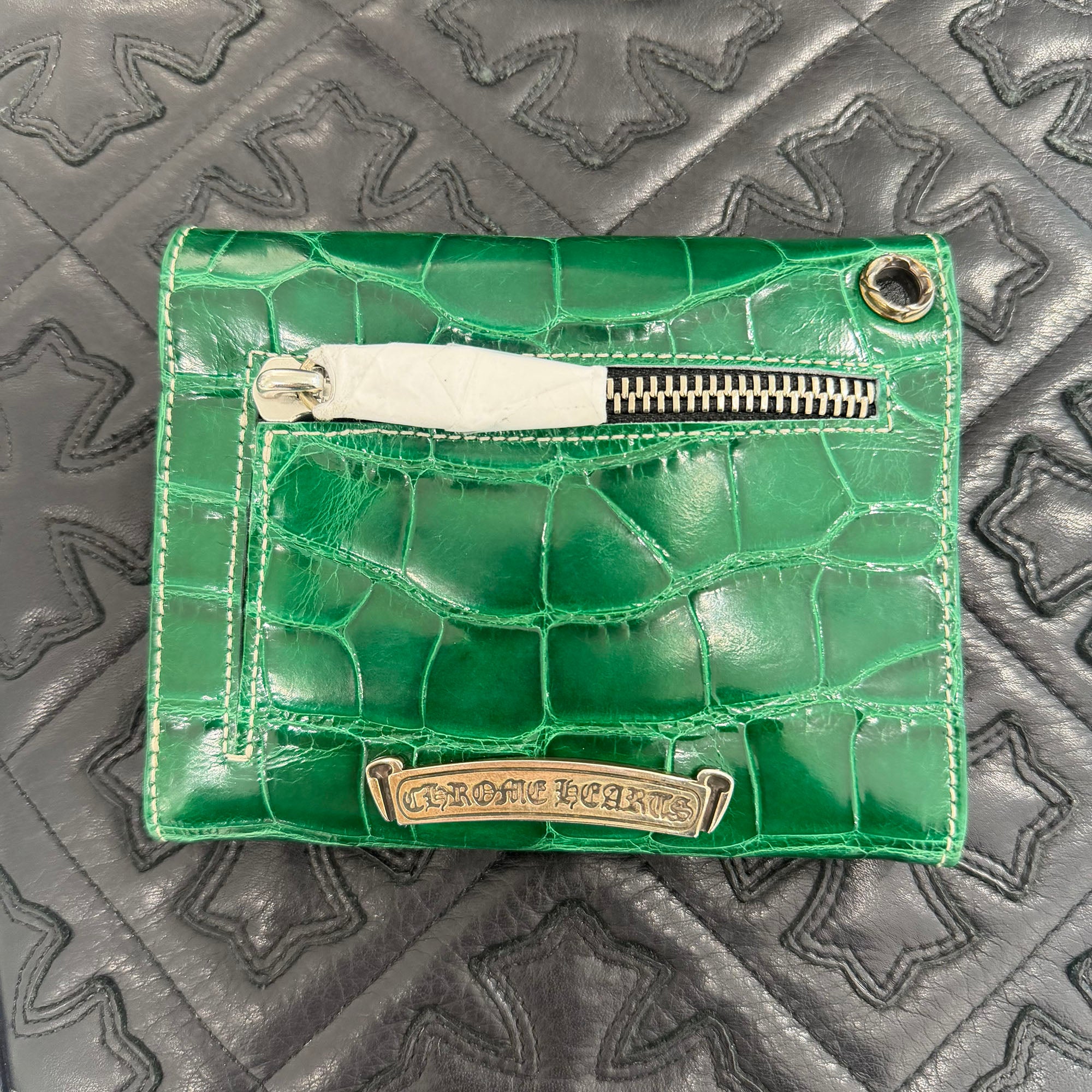 CHROME HEARTS Alligator Leather Wave Mini Cross Ball Wallet クロム