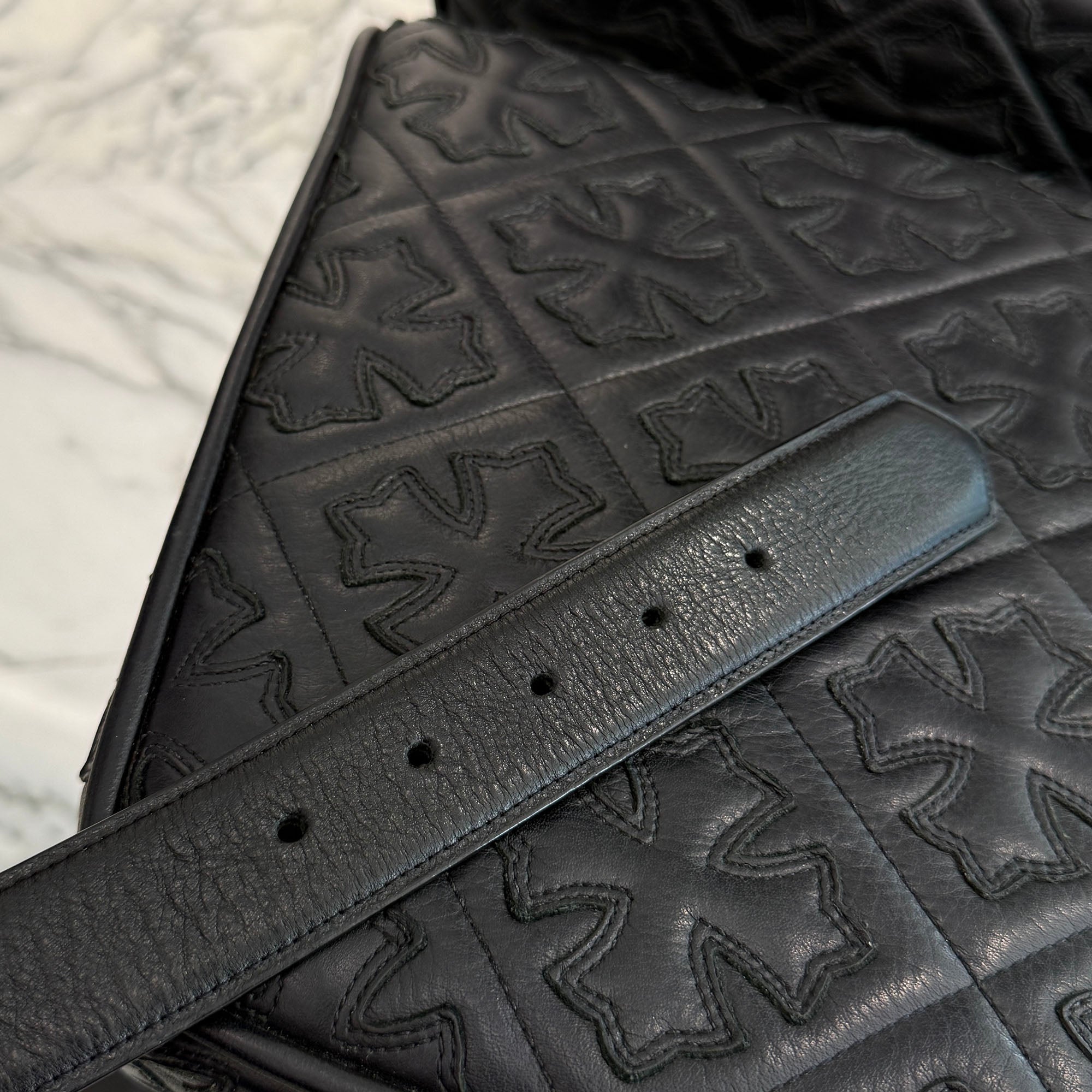 CHROME HEARTS 3PC Roller Leather Belt Size 38 inch クロムハーツ 3PC ローラー レザーベルト サイズ38インチ